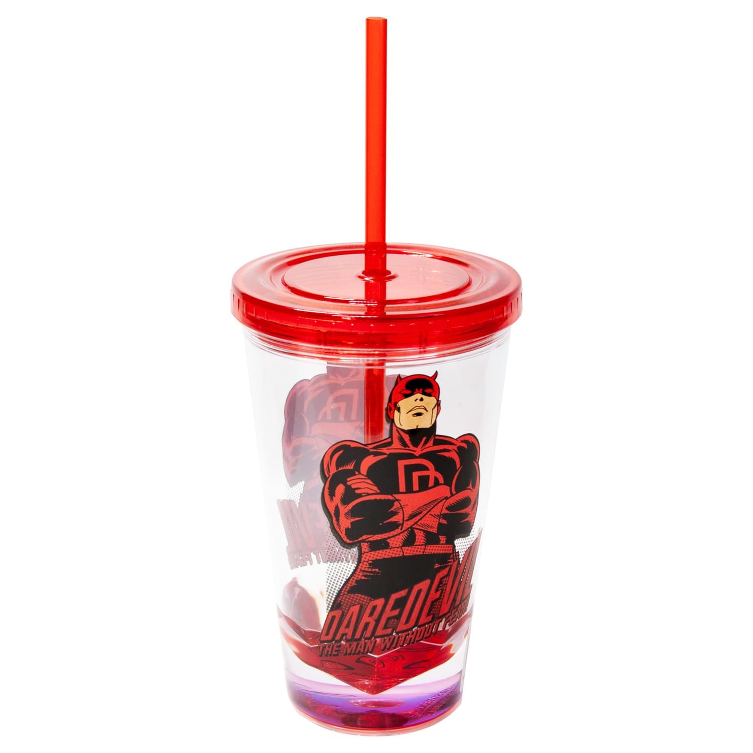 Daredevil 18 OZ Reusable Tumbler with Straw - Hero Pose Edition