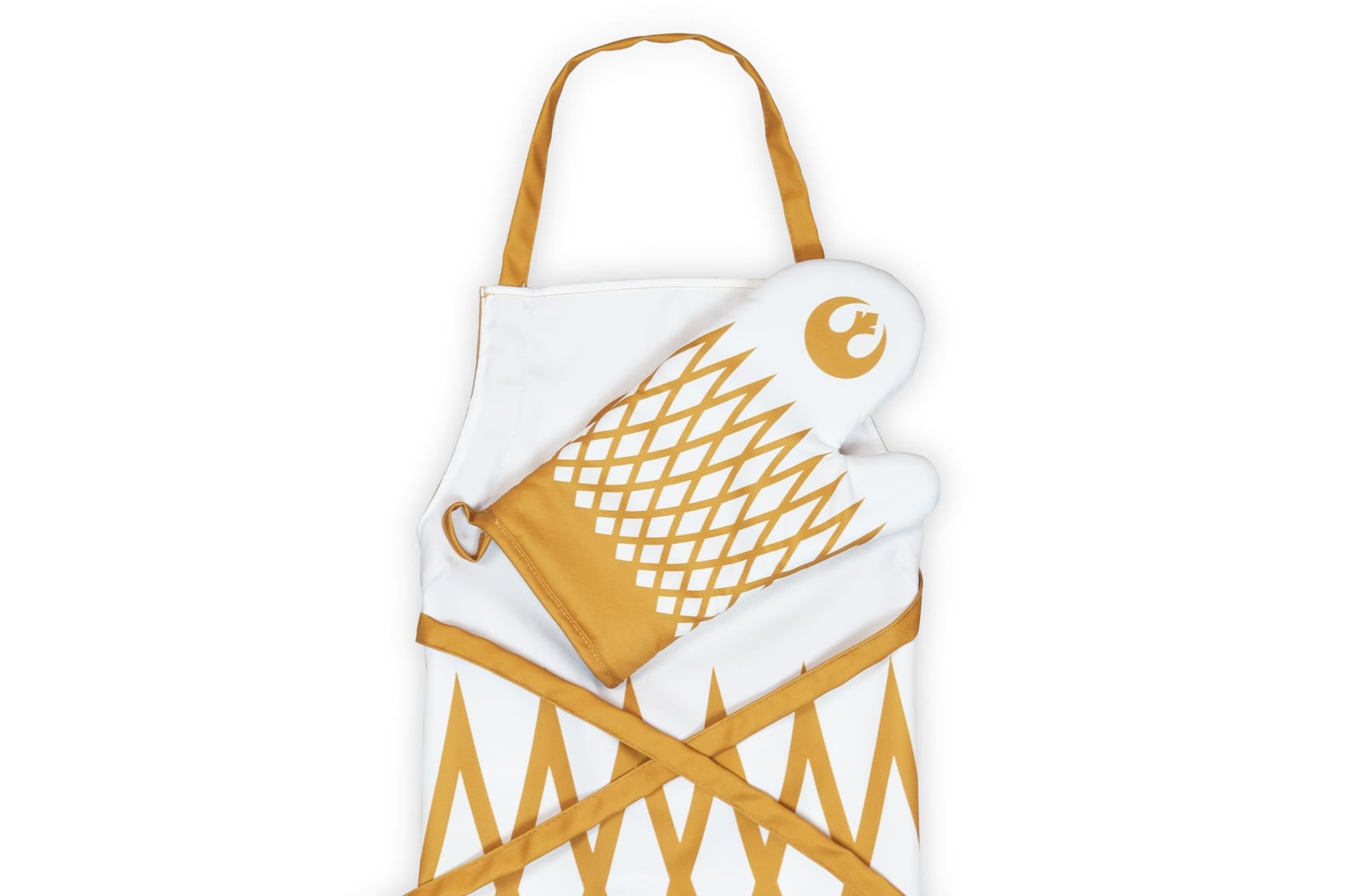 Star Wars Rebel Design Adult Apron & Oven Mitt Set - White/Gold
