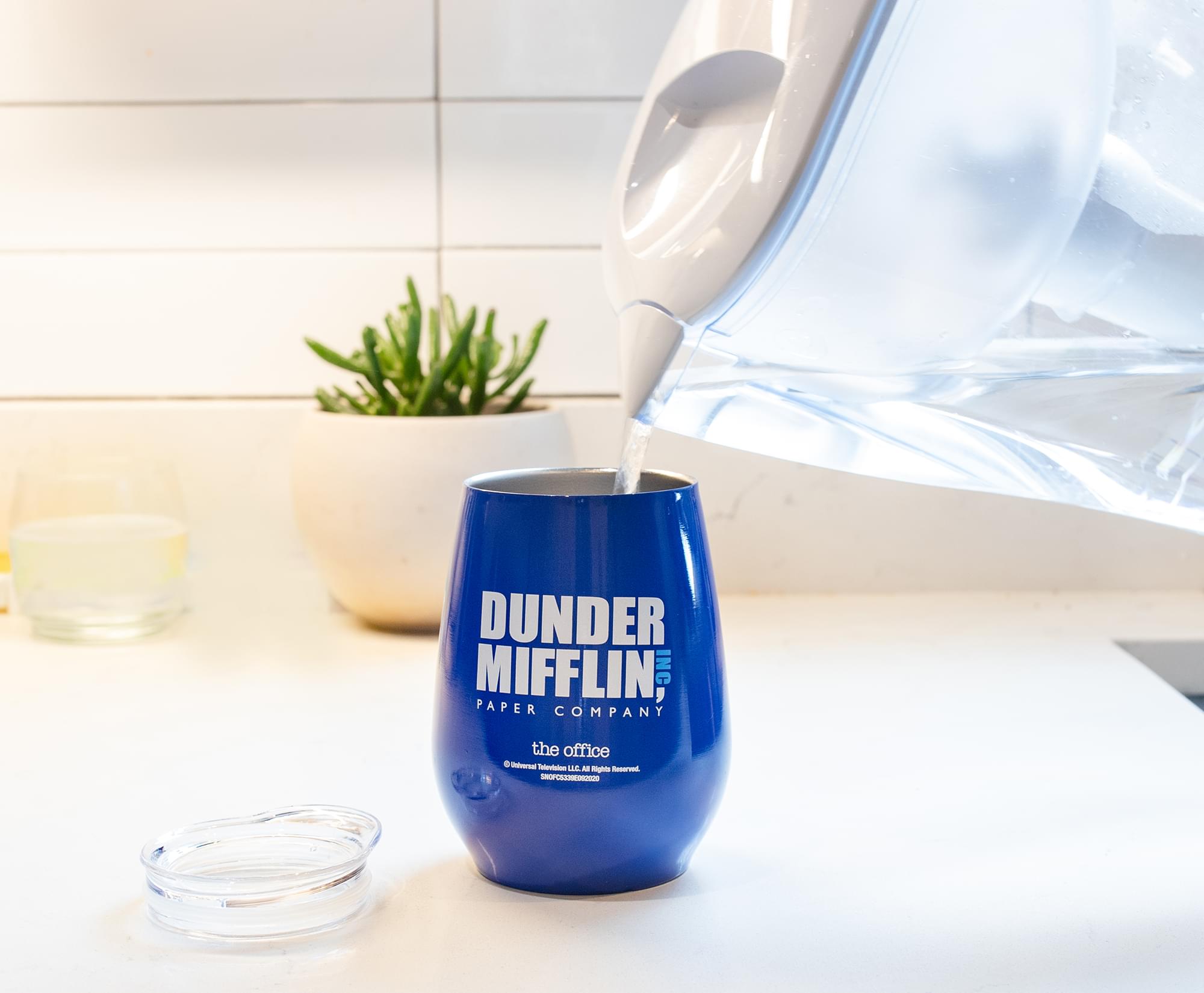 Dunder Mifflin Stainless Steel Tumbler with Lid - 10 Ounce Office Inspired