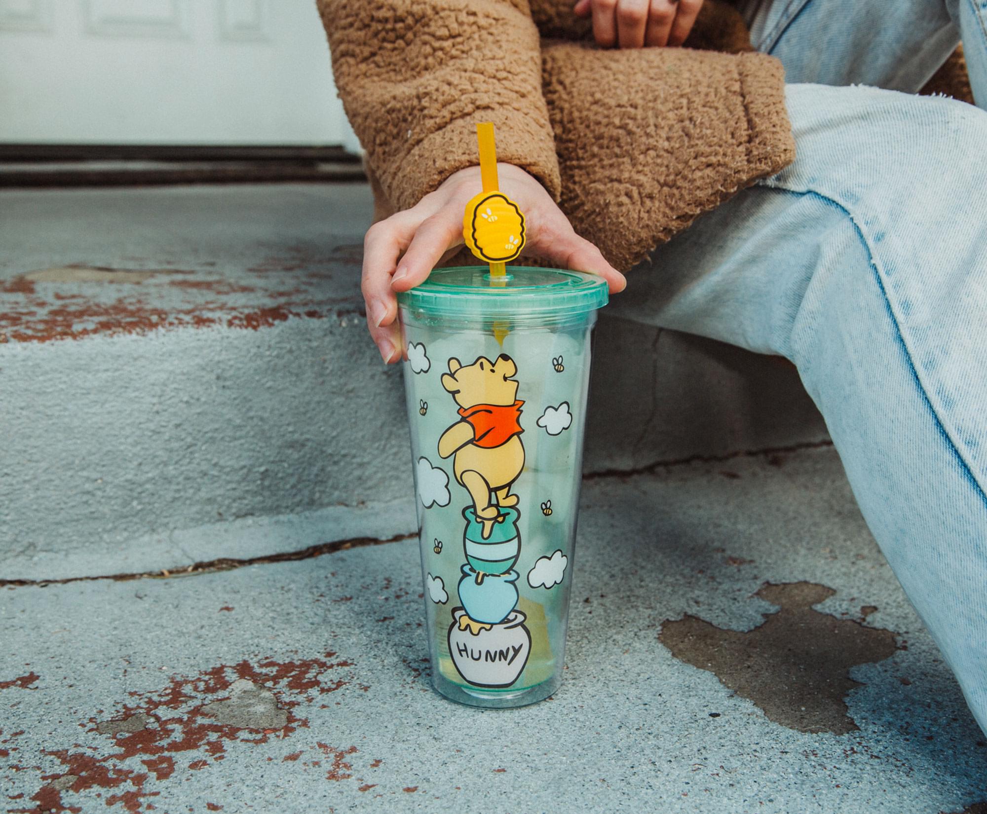 Disney Winnie the Pooh Hunny Pot Carnival Cup with Lid and Straw - 24 Ounce