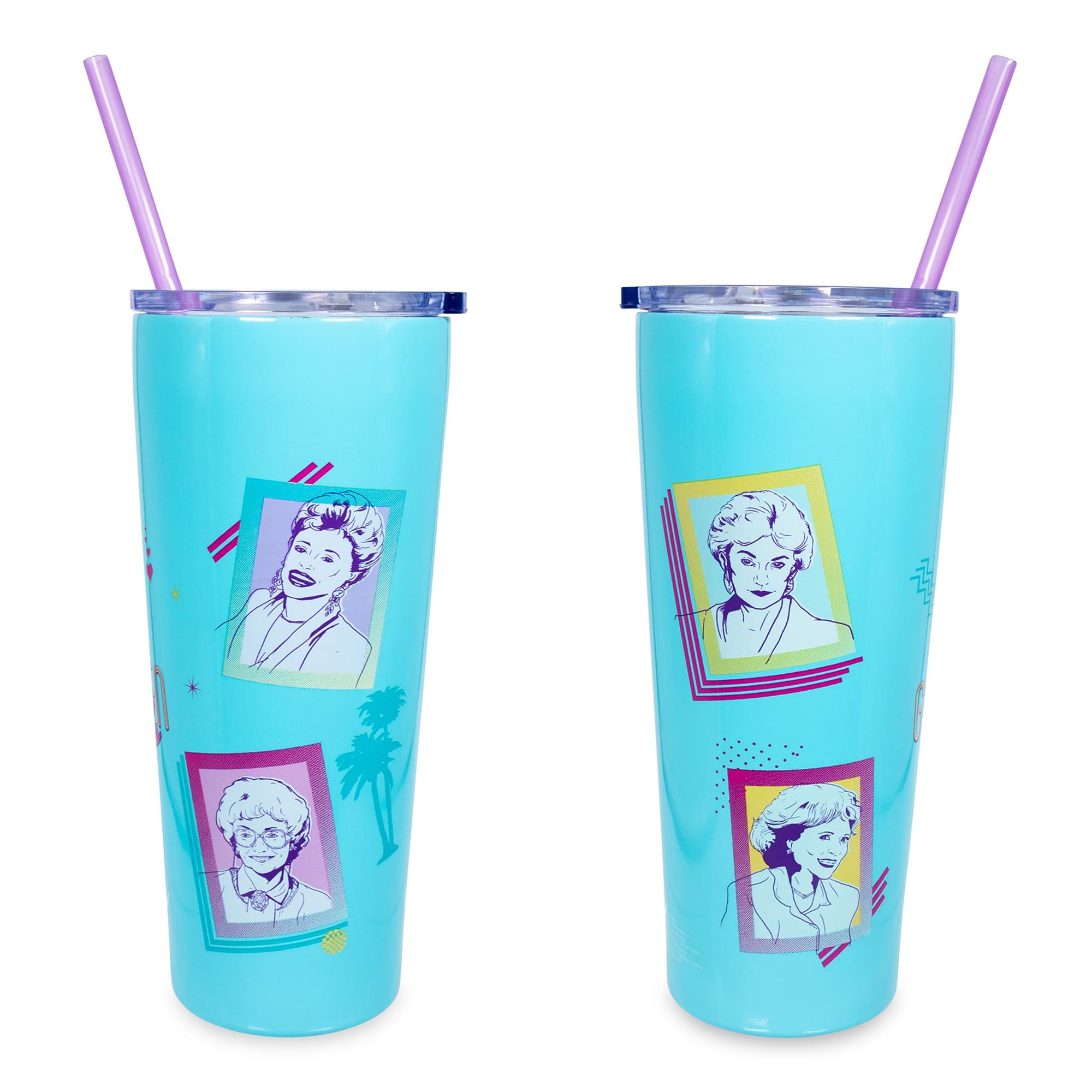 The Golden Girls 22-Ounce Double-Walled Stainless Steel Tumbler with Straw - Sip in Style with Your Favorite Gal Pals