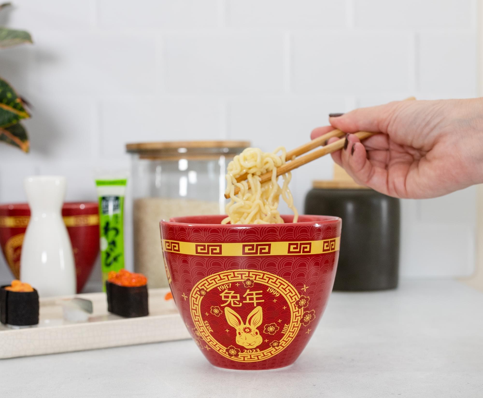 Lucky Rabbit Chinese Zodiac Ramen Bowl & Chopstick Set