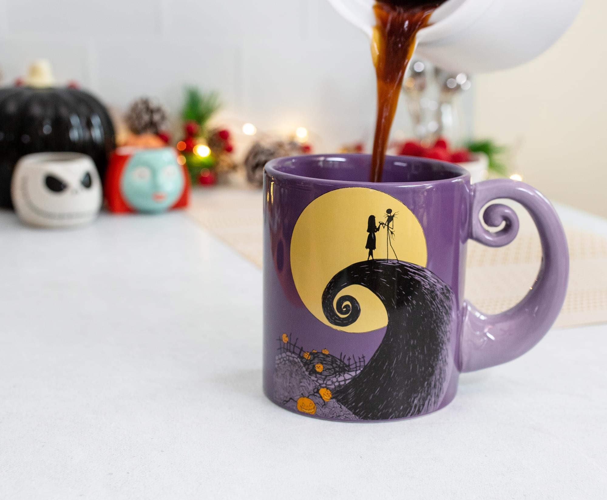 Jack & Sally Spiral Handle Ceramic Mug - Disney's The Nightmare Before Christmas