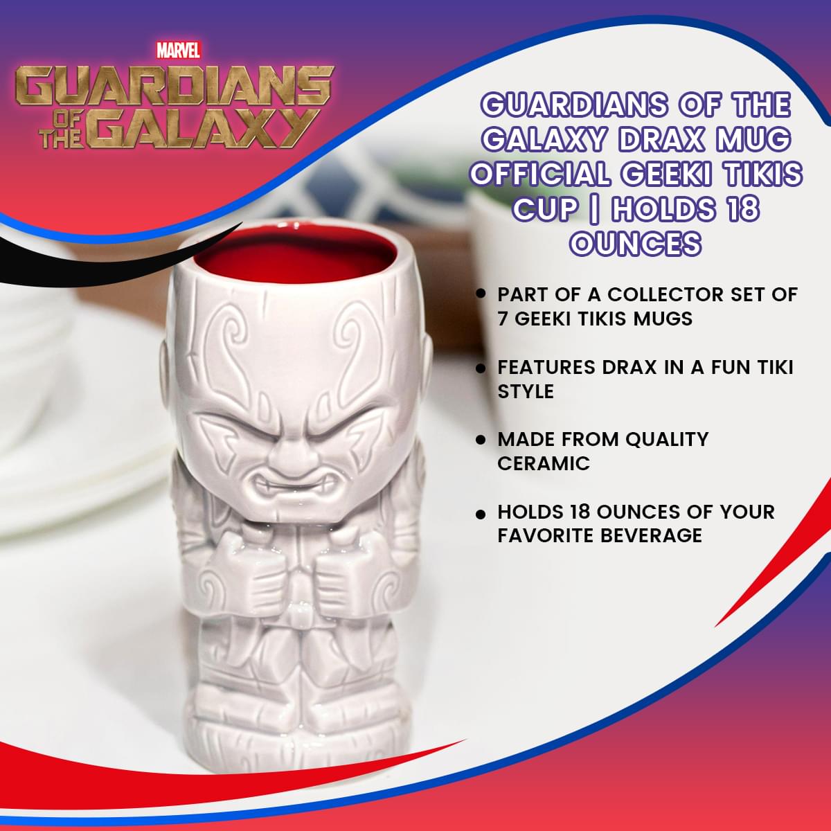 Guardians of the Galaxy Drax Ceramic Mug - 17 Oz Party Essential