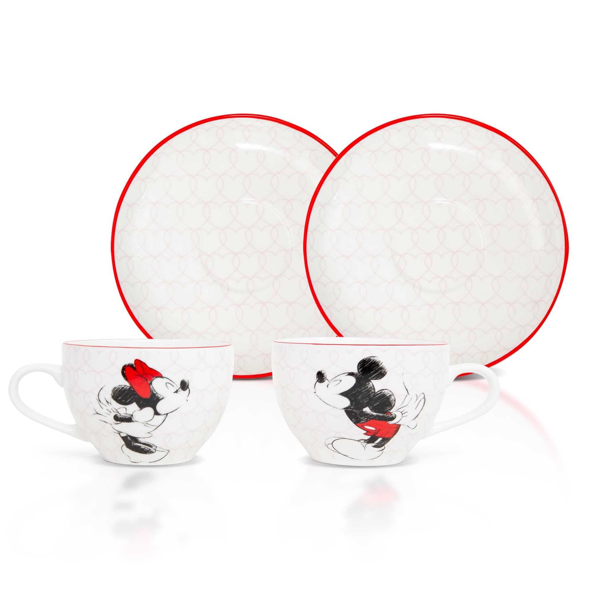 Disney's Enchanting Mickey and Minnie Bone China Teacup & Saucer Set - 2 Piece