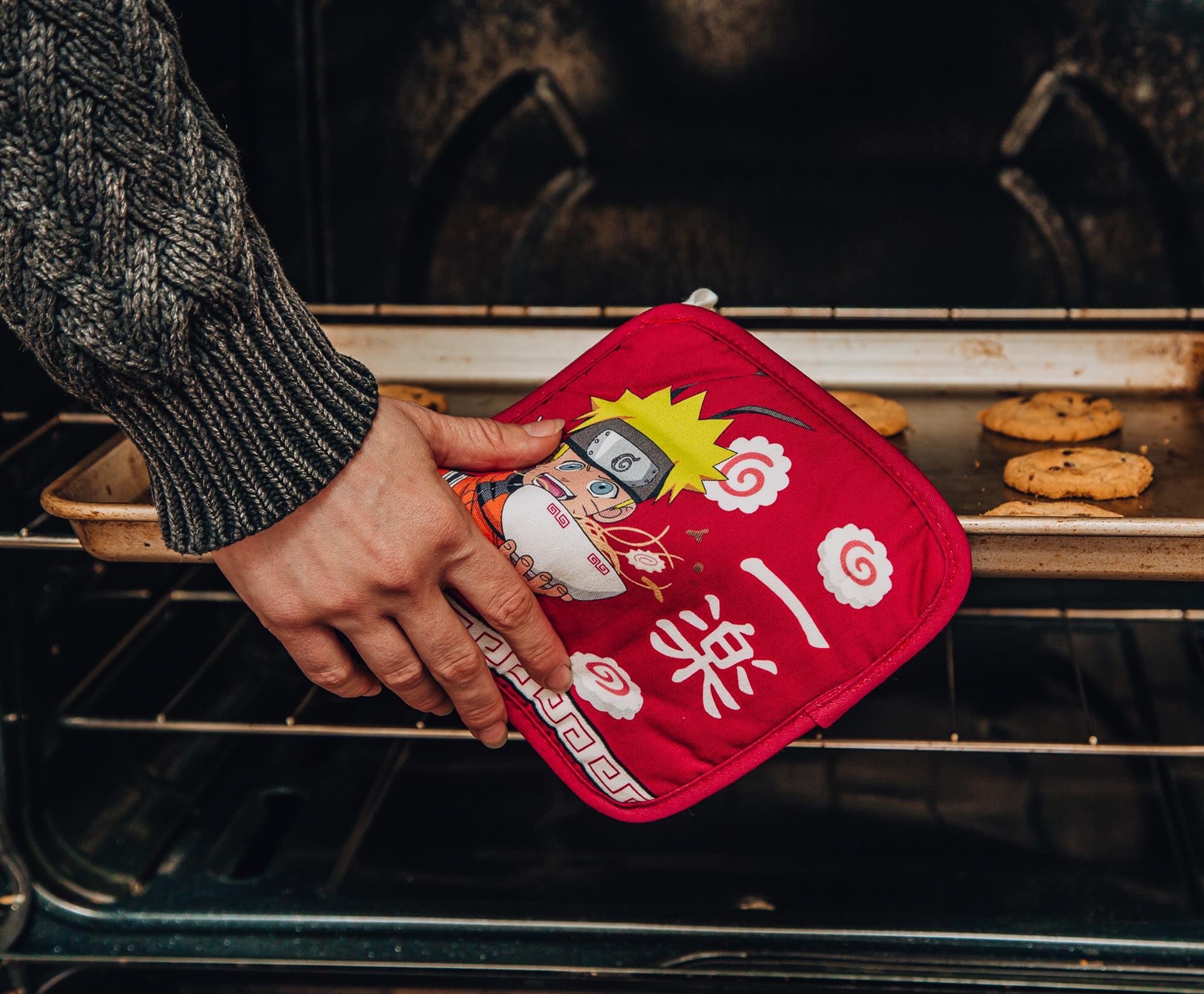 Naruto Chibi Ramen-Inspired 3-Piece Kitchen Set: Oven Mitt, Dish Towel, and Pot Holder