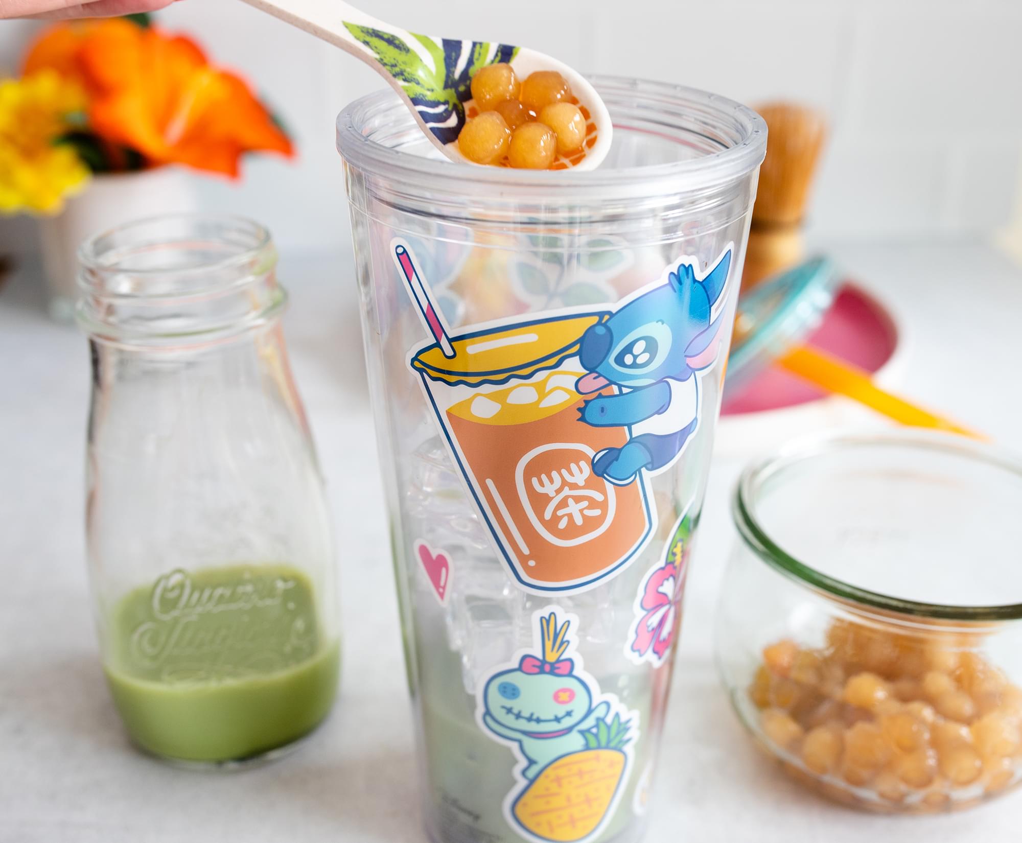 Disney Lilo & Stitch 24-Ounce Boba Tea Carnival Cup with Lid and Straw