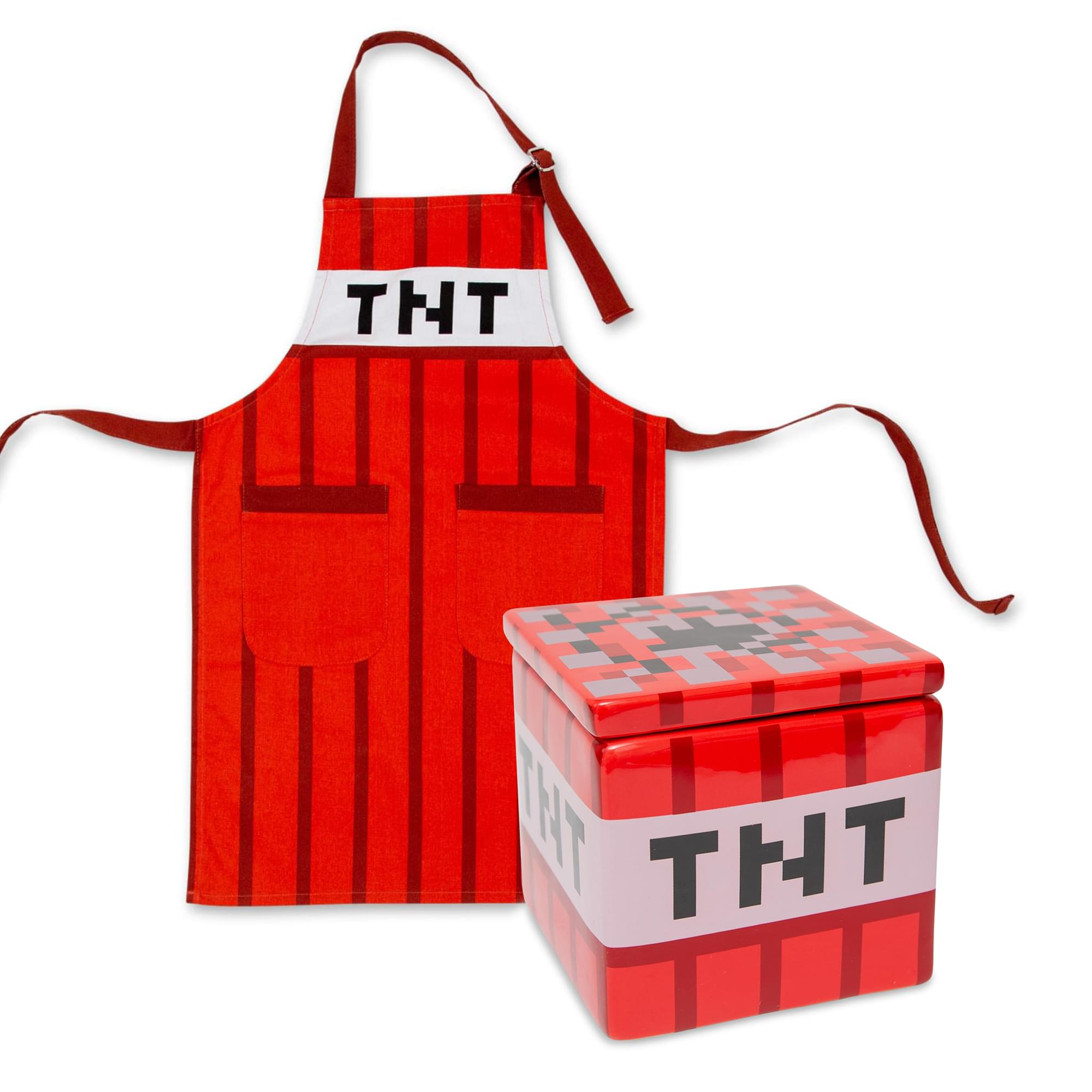 Explosive Minecraft TNT Kitchen Set: TNT Youth Apron & TNT Cookie Jar