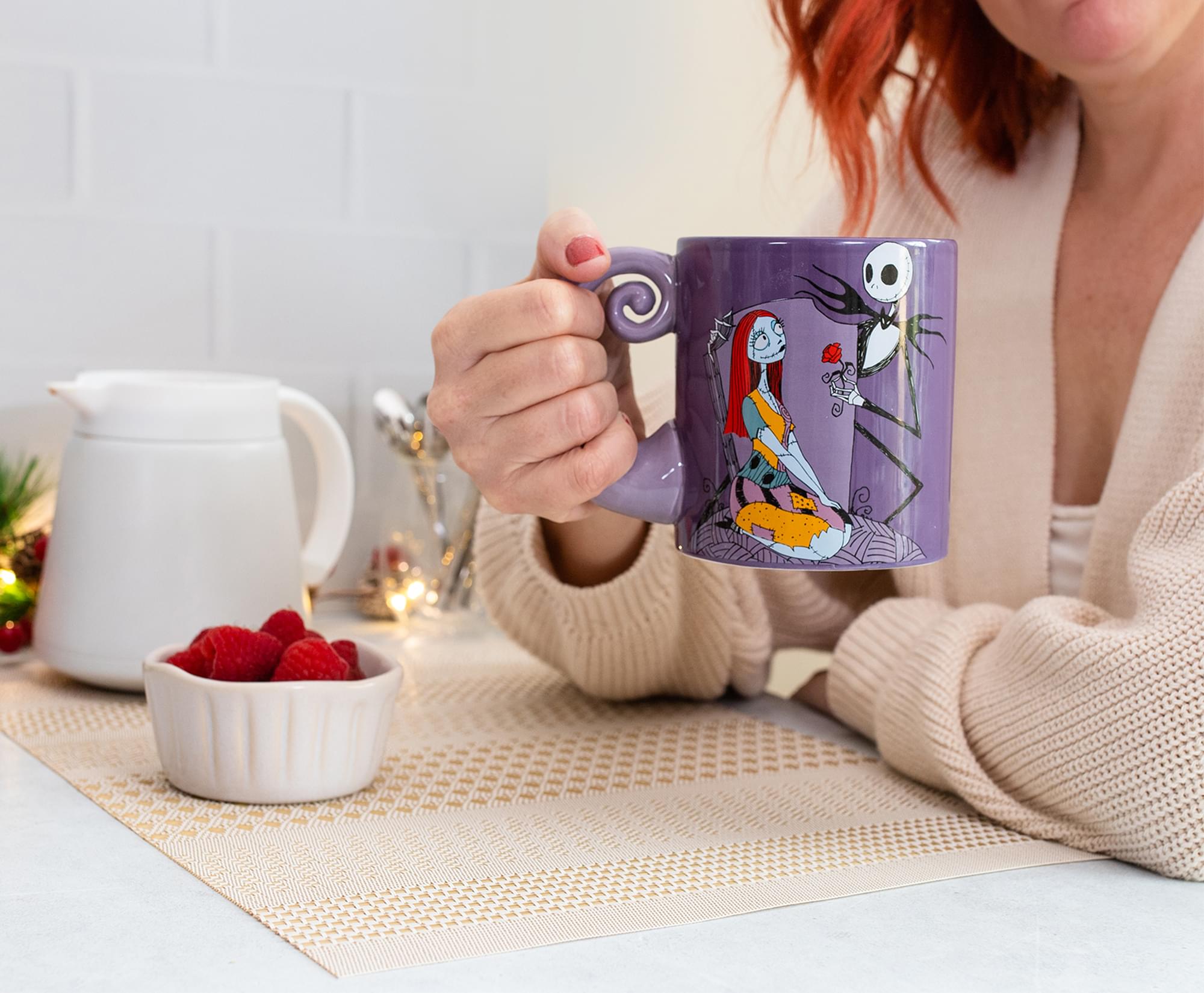 Jack & Sally Spiral Handle Ceramic Mug - Disney's The Nightmare Before Christmas