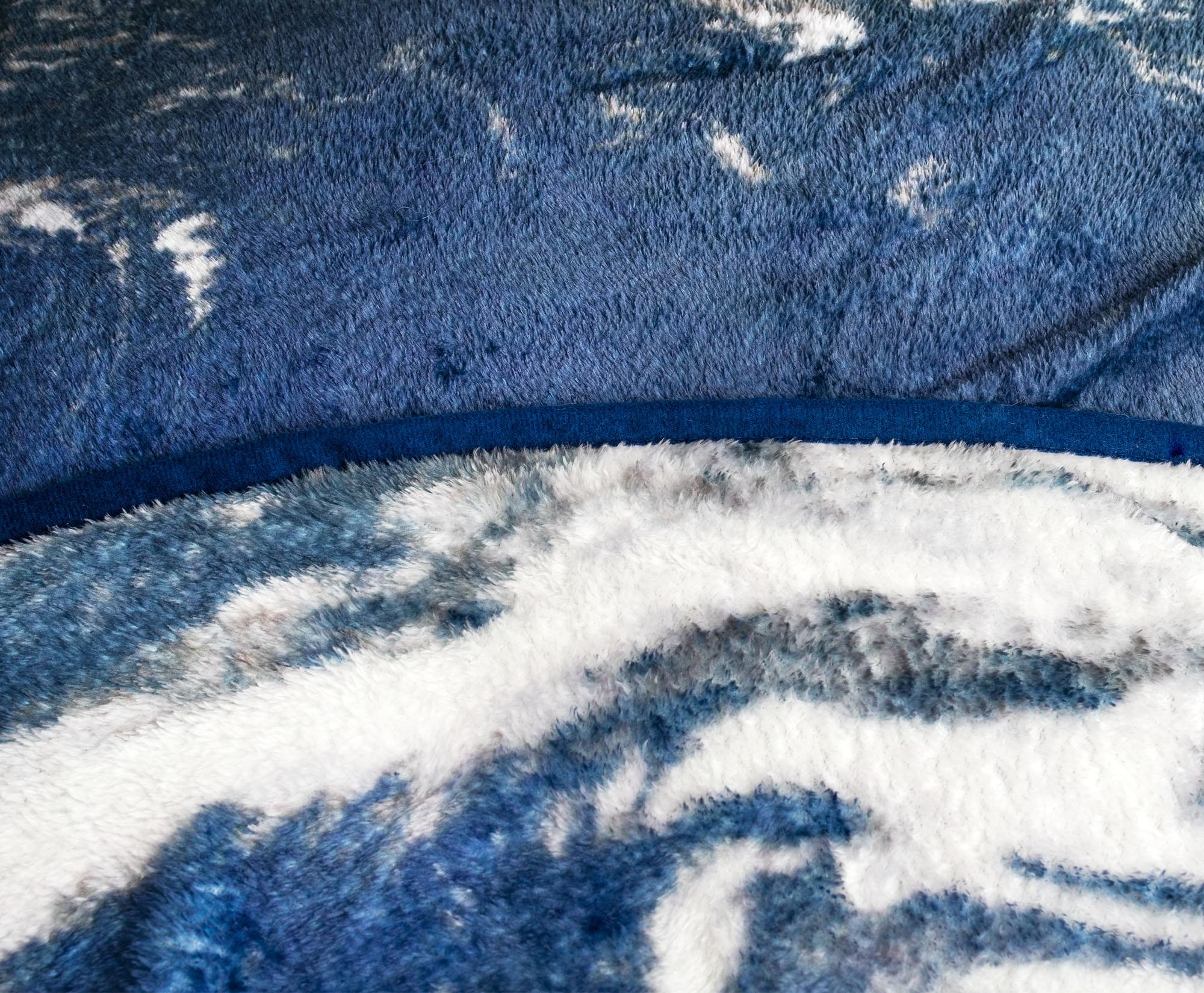Cosmic Comfort: Planet Earth Round Fleece Throw Blanket - 60 Inches
