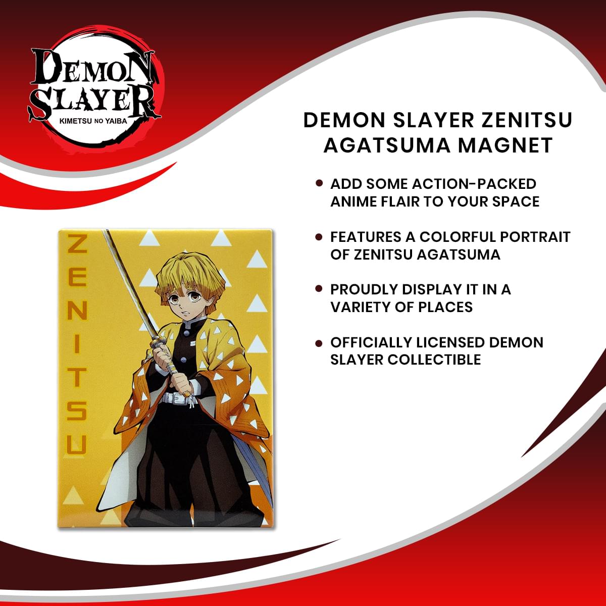 Demon Slayer Zenitsu Agatsuma Anime Magnet