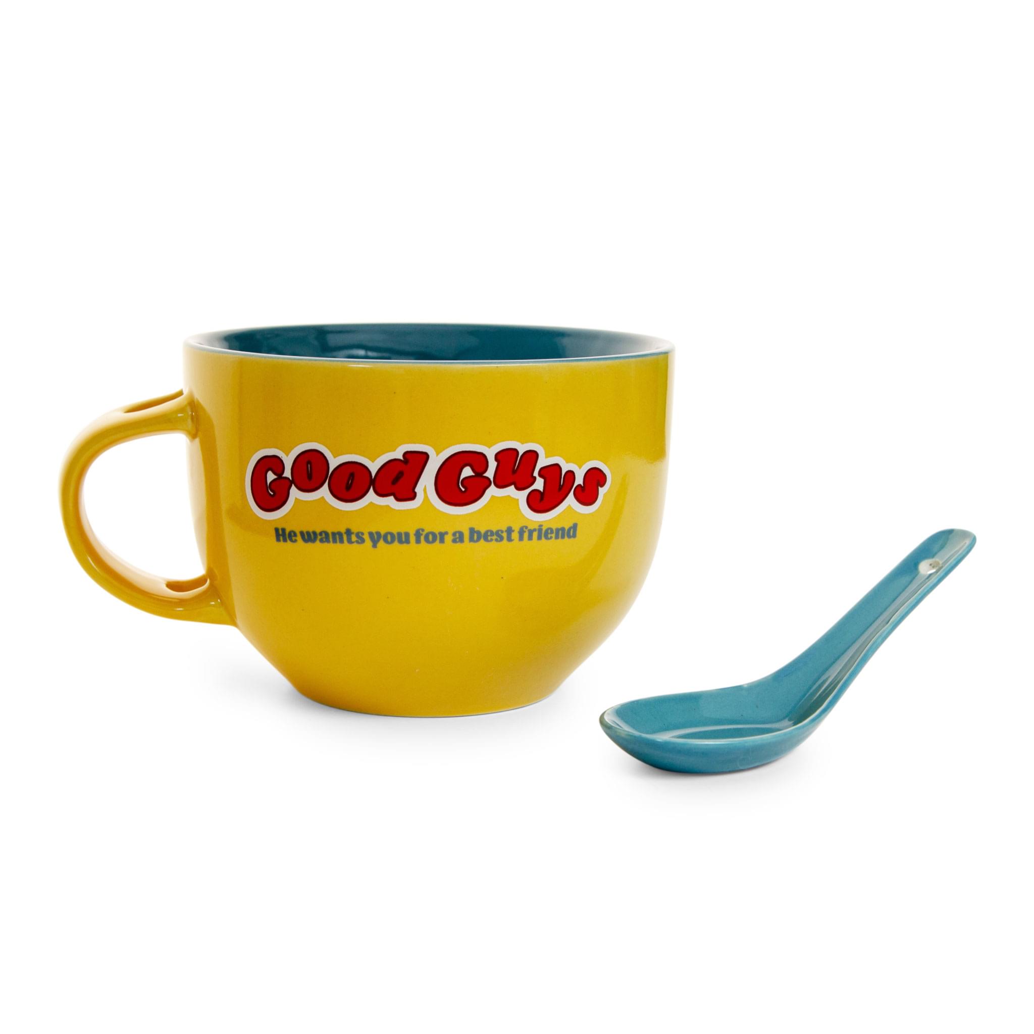 Chucky Good Guys Ceramic Soup Mug with Spoon - 24 Ounce Horror Lover's Delight