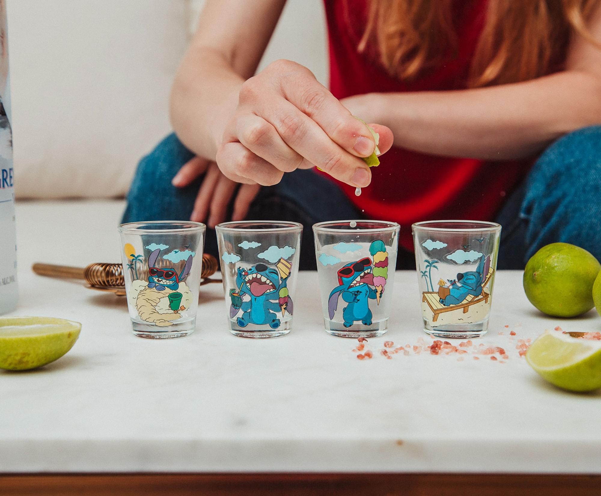 Disney Lilo & Stitch 1.5-Ounce Mini Shot Glasses Set of 4 - Beach Day Fun