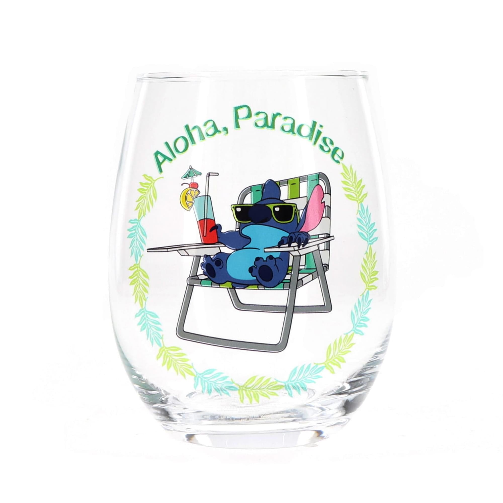 Disney Lilo & Stitch Paradise Stemless Wine Glass - 20 Ounce Delight