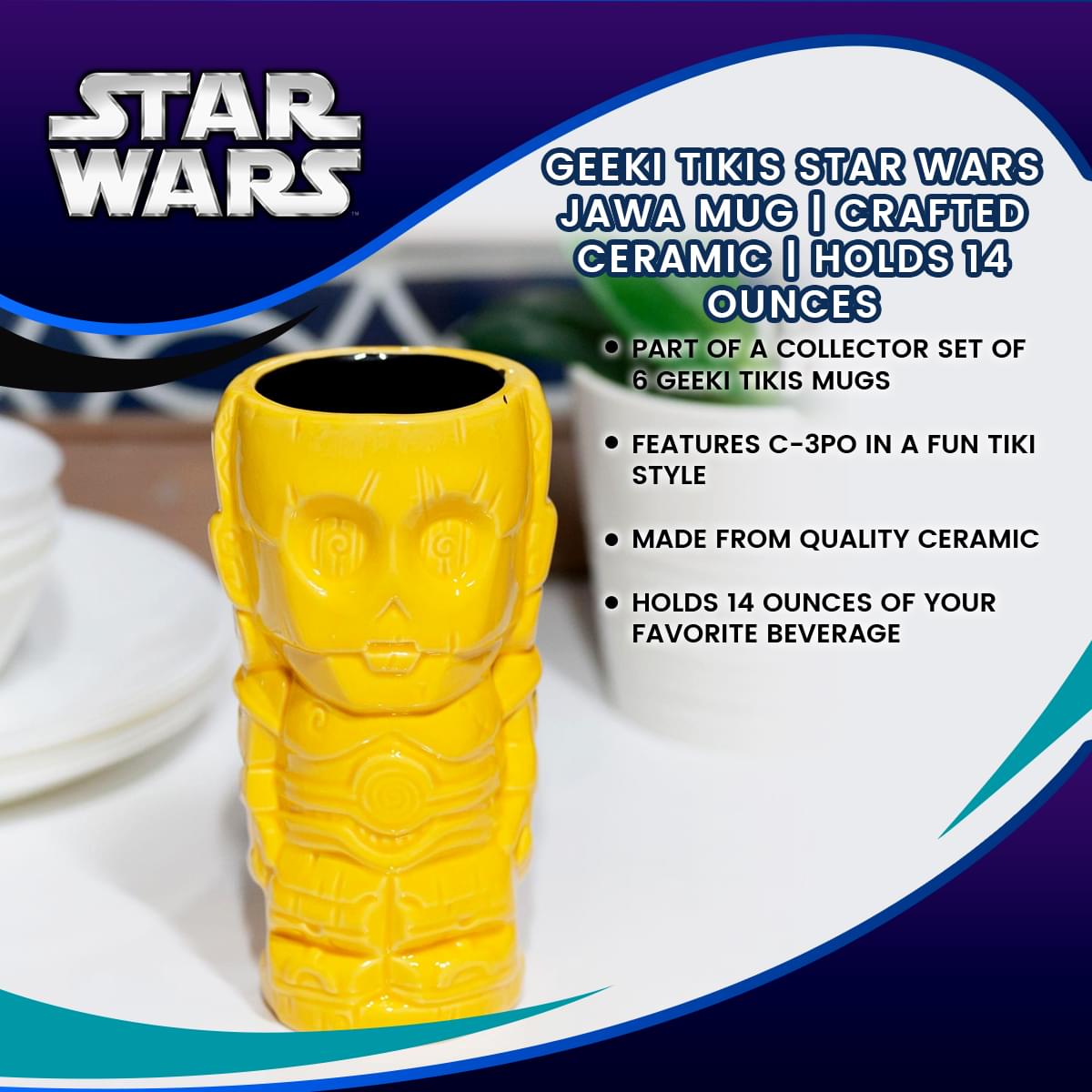 Geeki Tikis Star Wars C-3PO Ceramic Mug - 14 Ounce