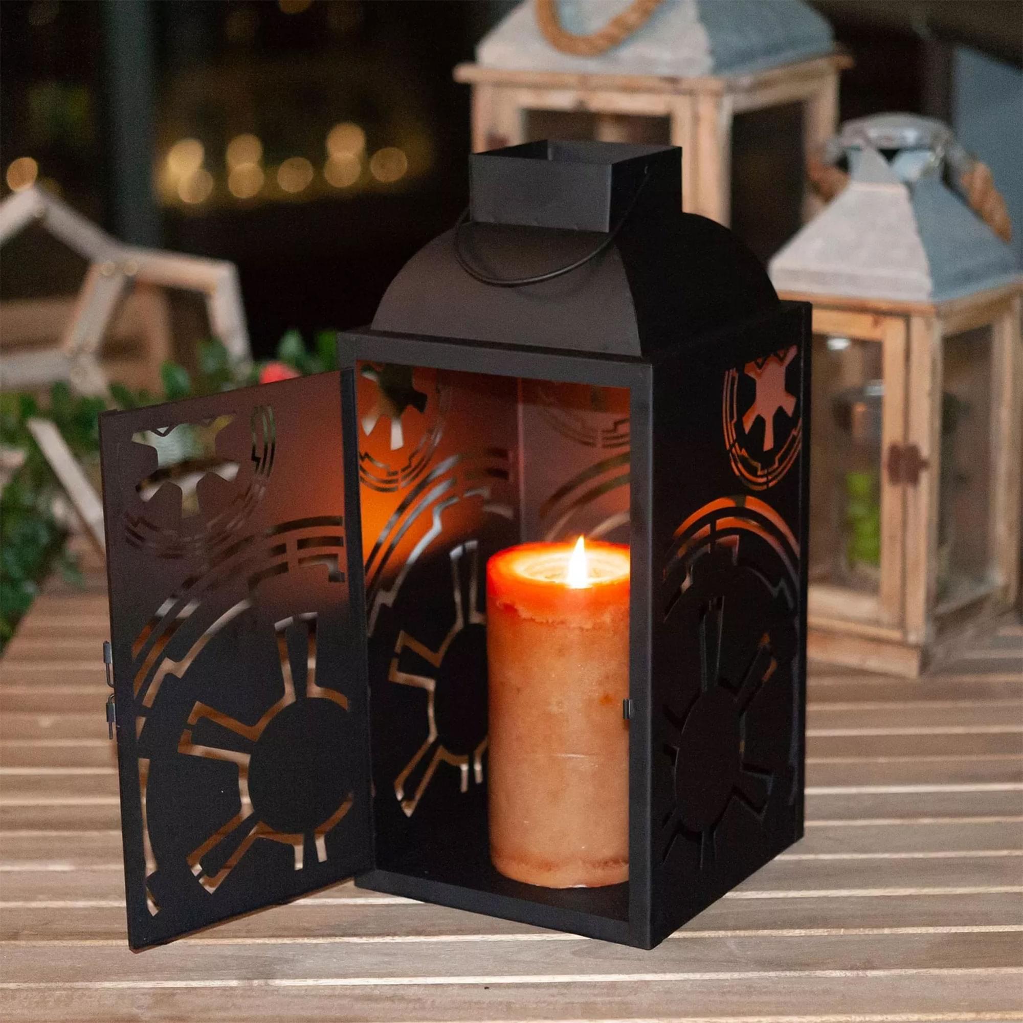 Stunning Star Wars Black Stamped Lanterns Set - 14 Inches, Imperial Symbol, 2 Pack