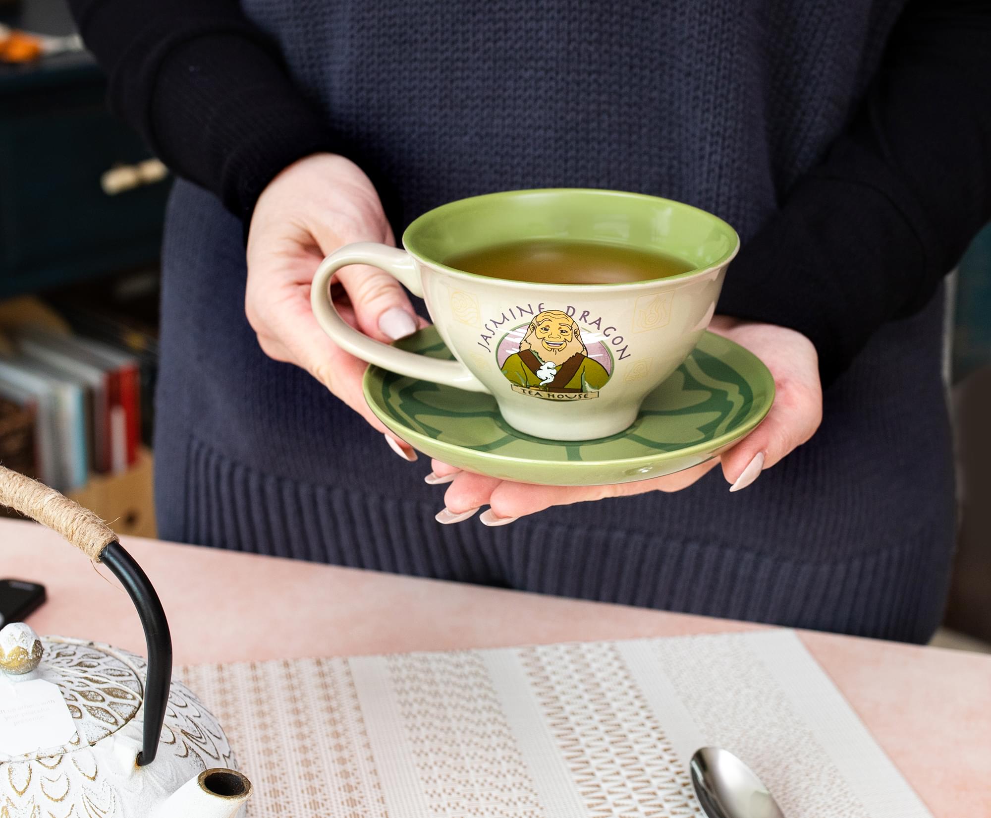 Avatar: The Last Airbender Jasmine Dragon Ceramic Teacup & Saucer Set - 12 Ounce