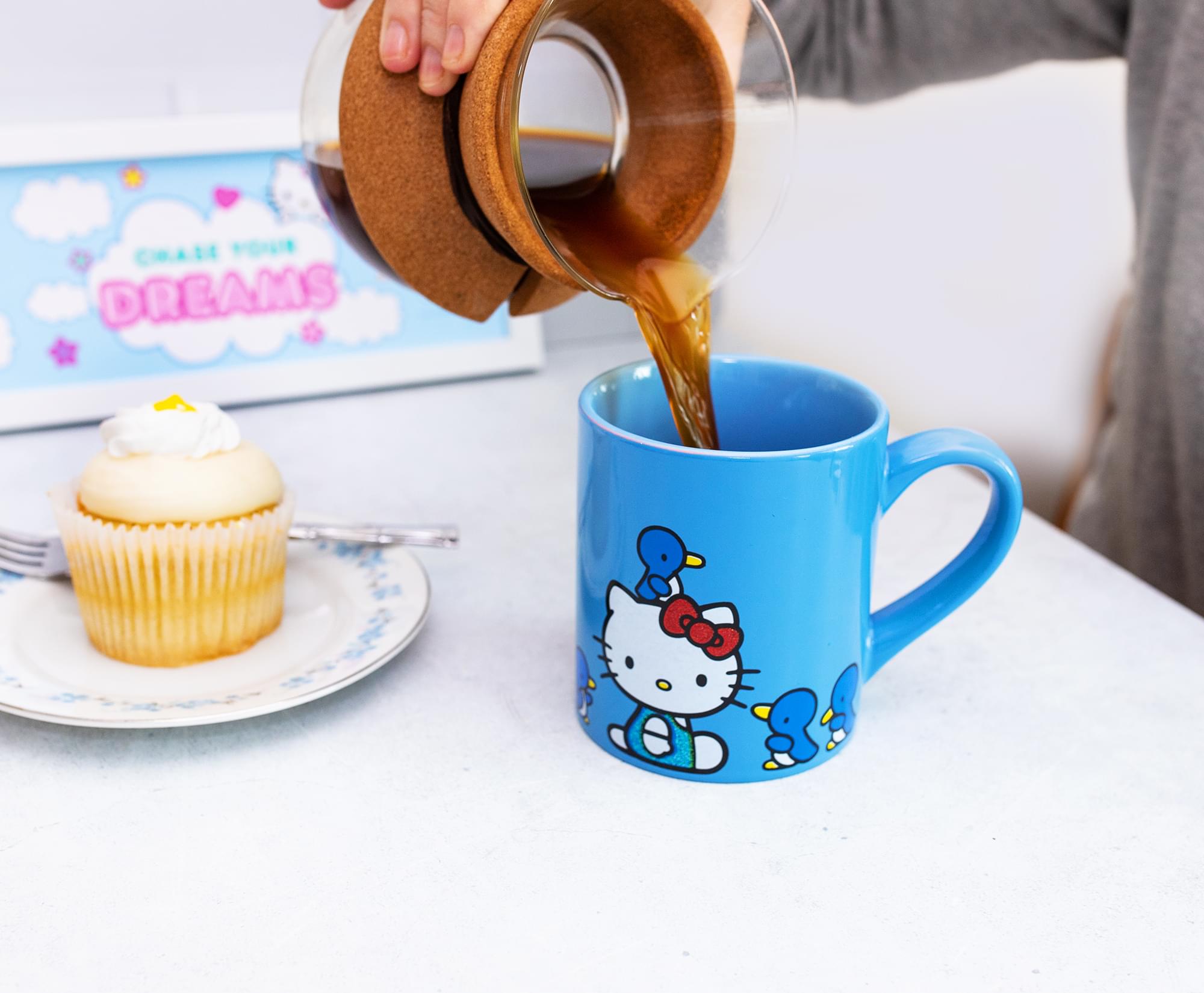 Sanrio Hello Kitty Blue Sparkles 14-Ounce Ceramic Mug