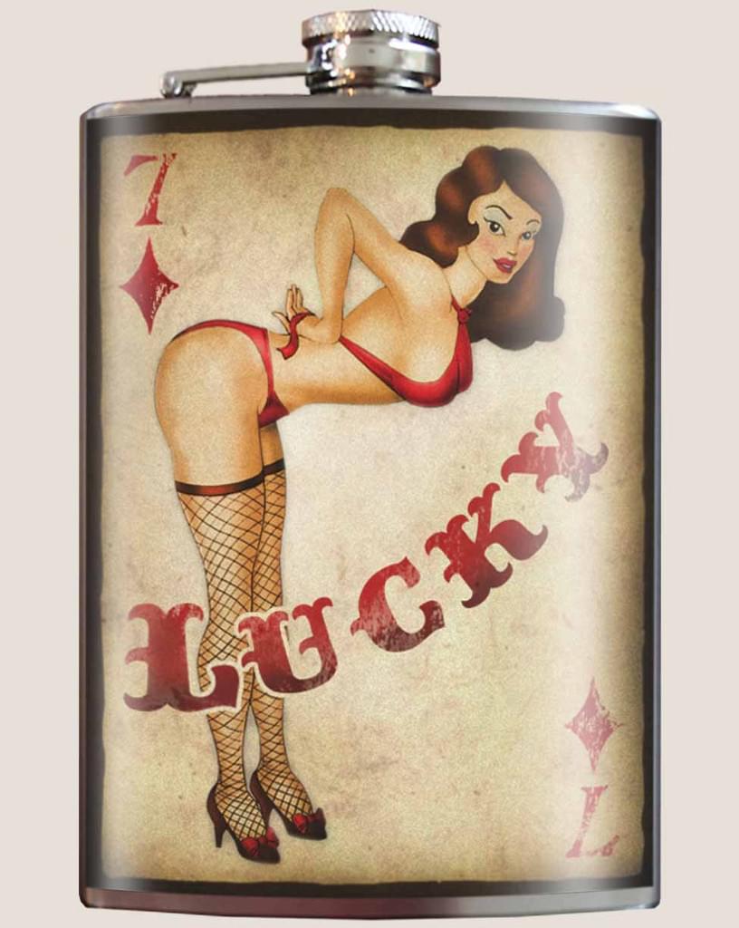 Trixie & Milo Lucky 7 Stainless Steel 8 Oz Flask