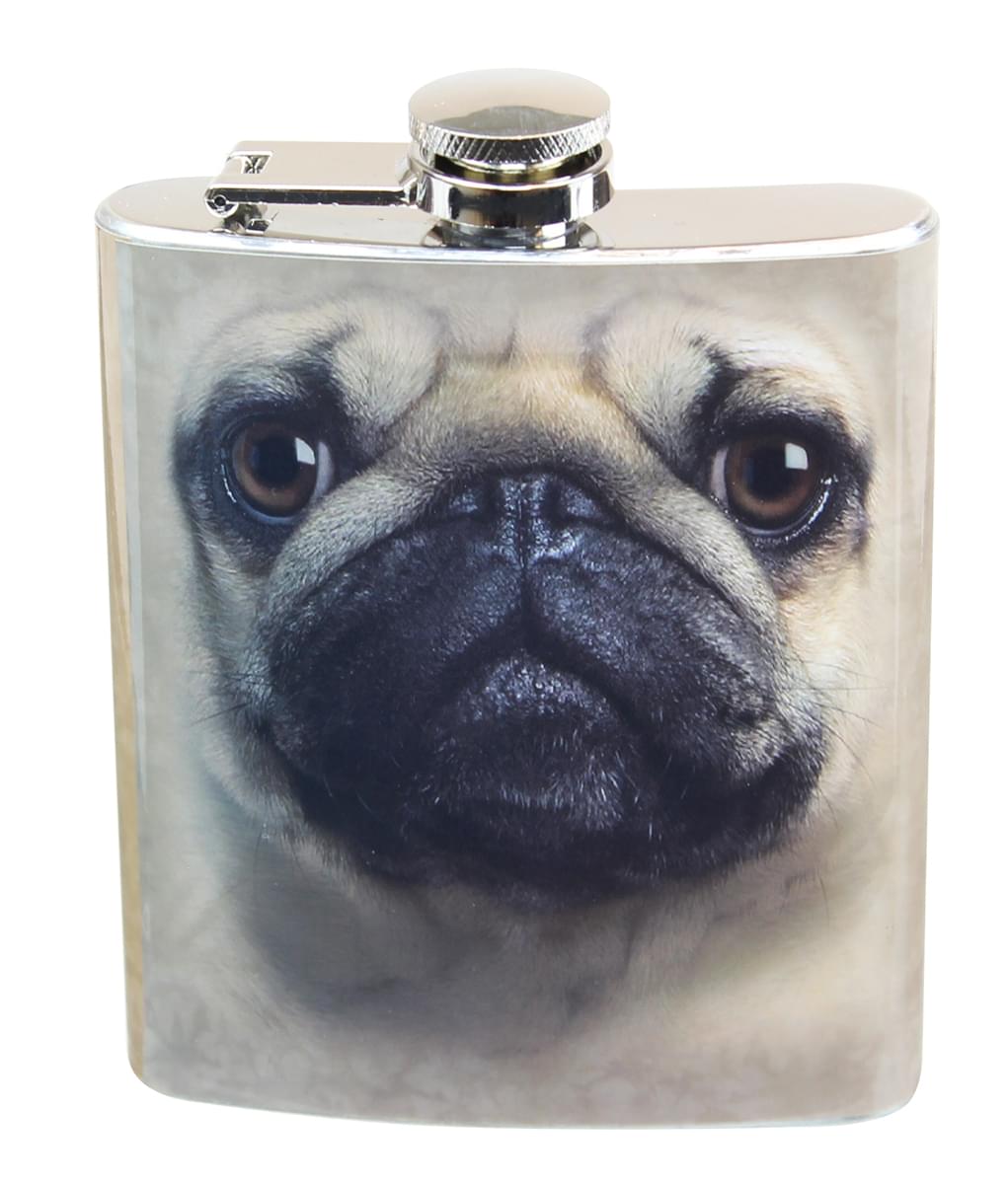 Adorable Pug Face 7oz Flask