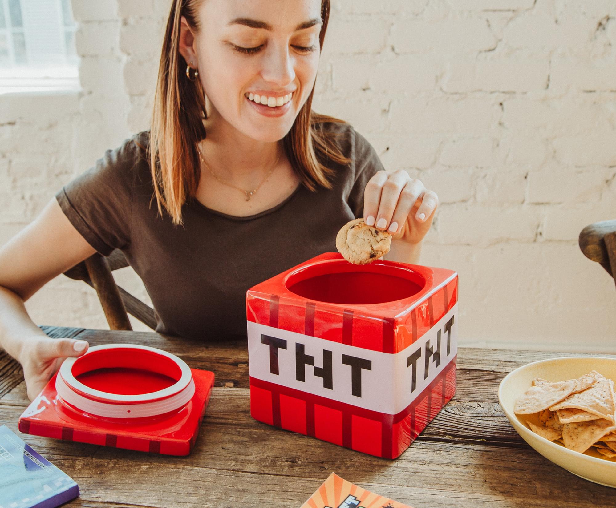 Epic Minecraft TNT Block Ceramic Cookie Jar - 6 Inches Tall