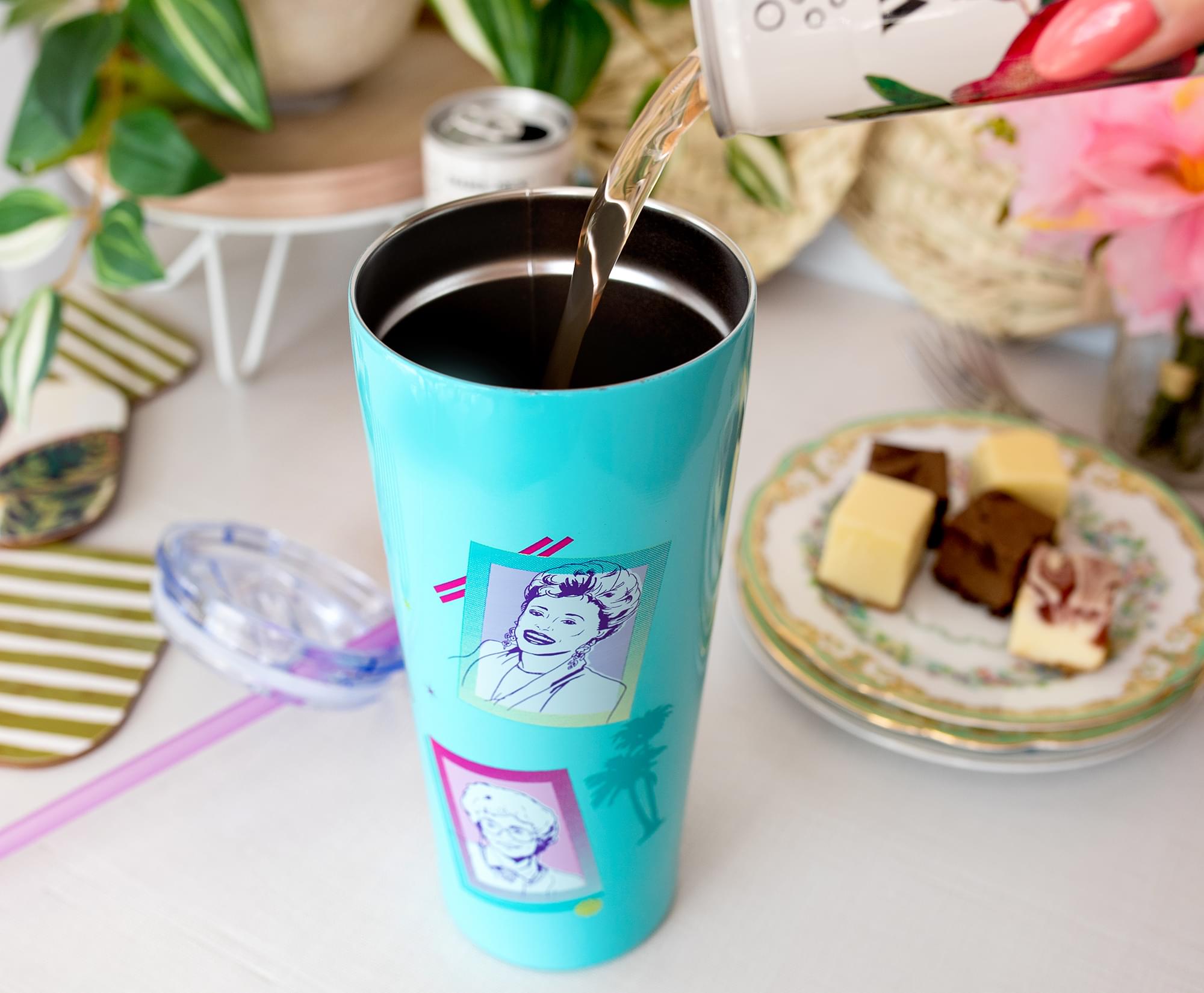 The Golden Girls 22-Ounce Double-Walled Stainless Steel Tumbler with Straw - Sip in Style with Your Favorite Gal Pals