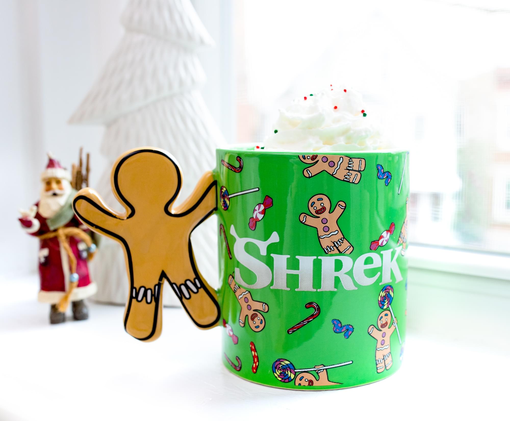 Shrek Gingerbread Man Ceramic Mug - Avast Ye Cookie with Sculpted Handle