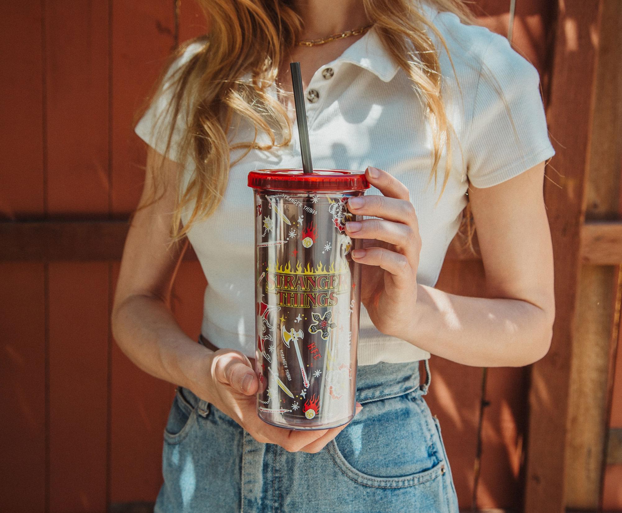 Stranger Things Hellfire Club 20-Ounce Carnival Cup with Lid and Straw - Your Ultimate Hawkins Adventure Companion