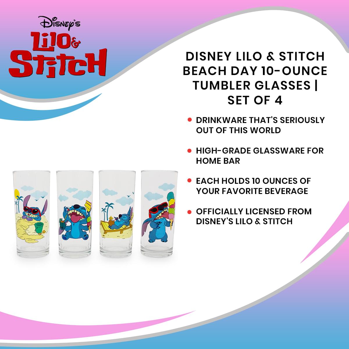 Disney Lilo & Stitch 10-Ounce Beach Day Tumbler Set - 4 Pack