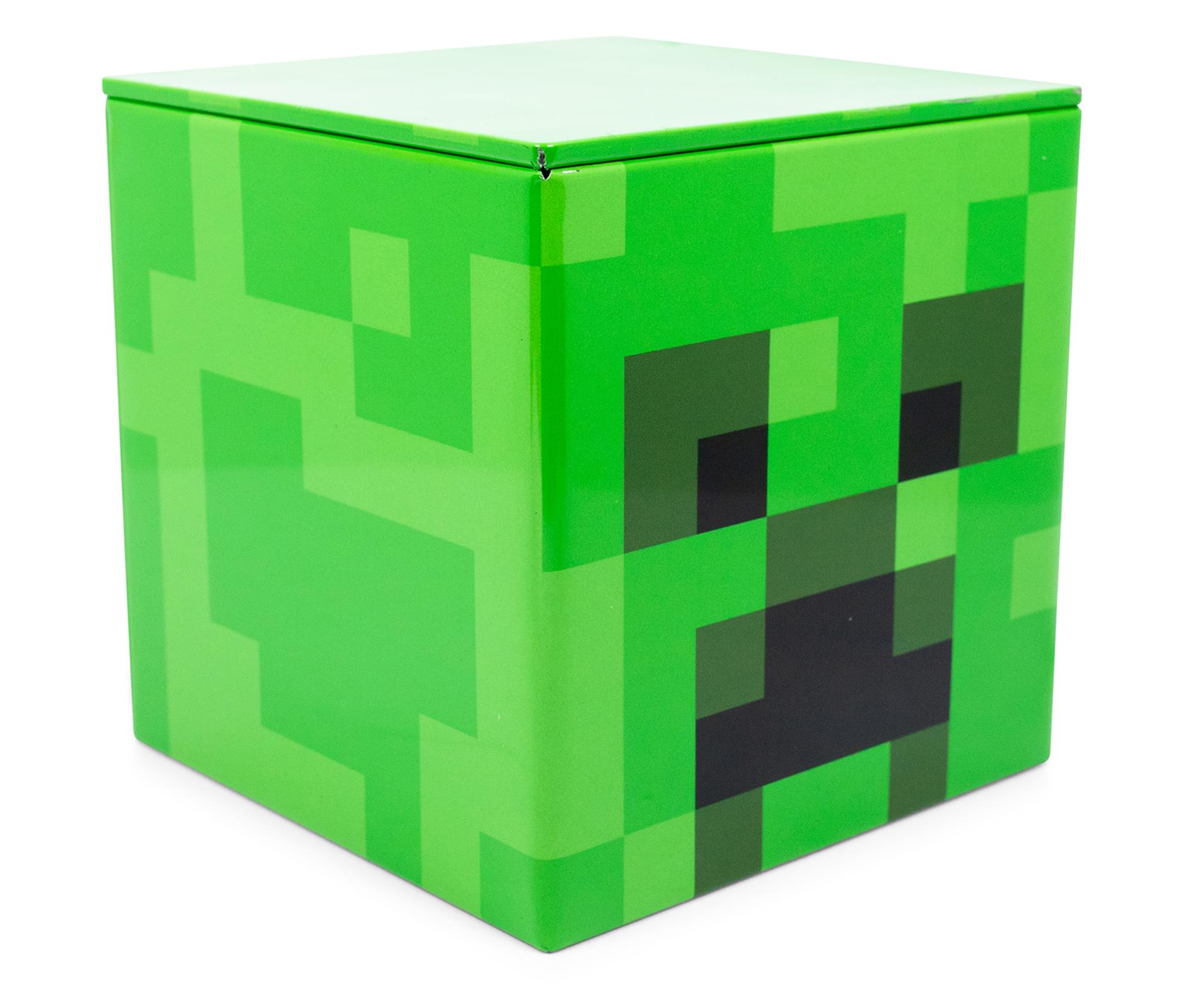 Epic Minecraft Creeper 4-Inch Tin Storage Cube with Lid - Organize and Display in Style!