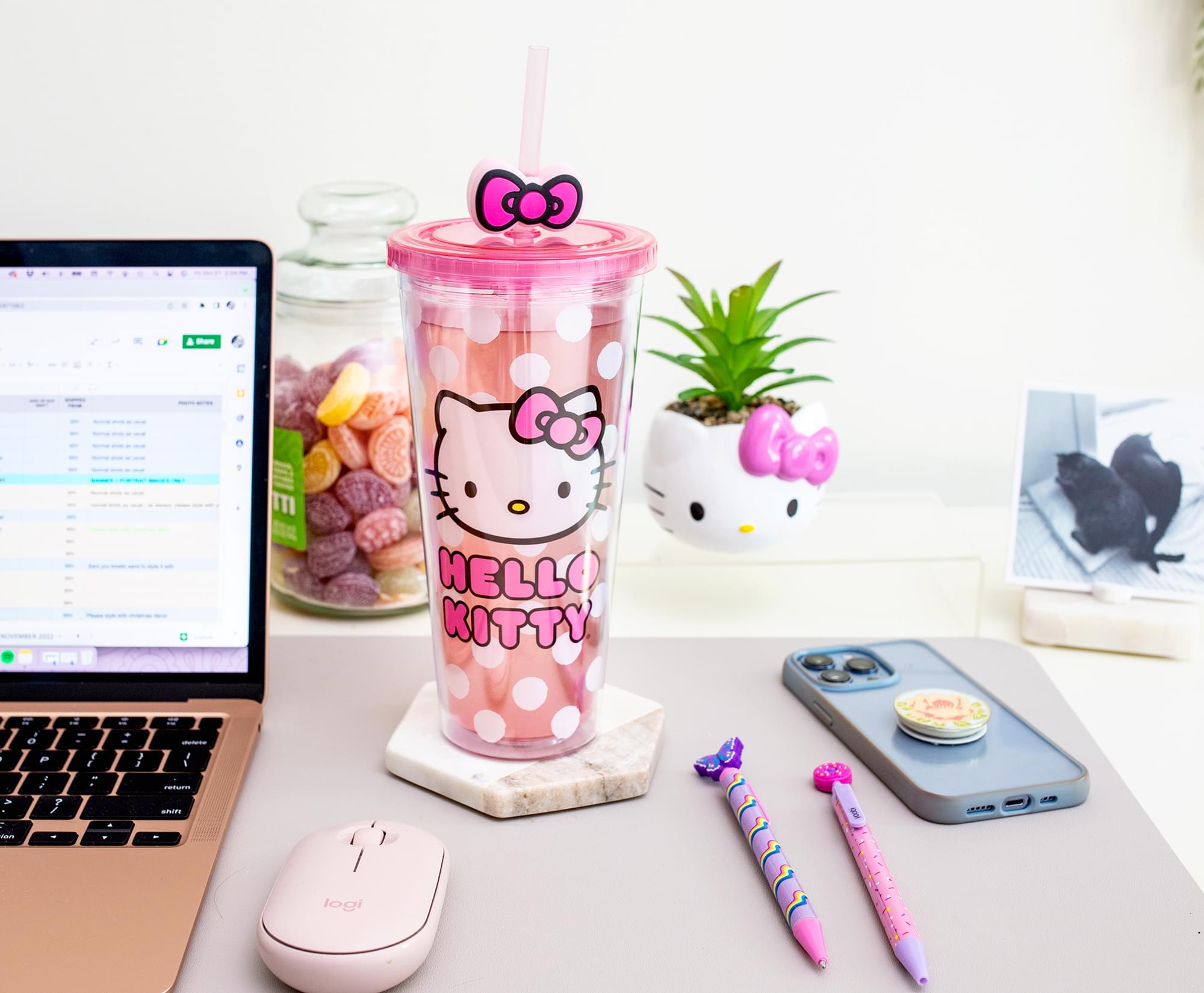 Sanrio Hello Kitty Carnival Cup with Lid and Topper Straw - 24 Ounce Delight