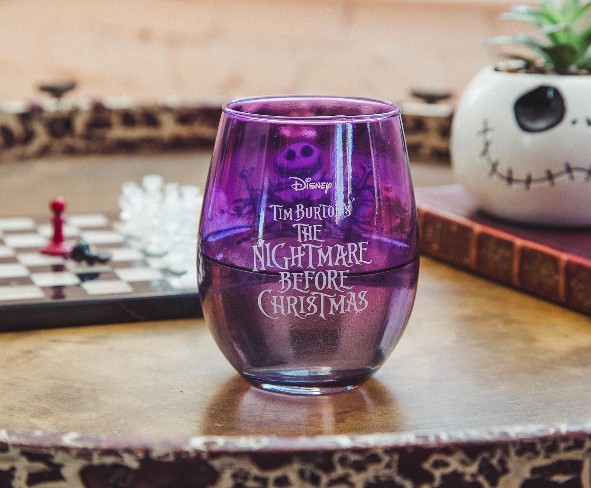 Enchanting Disney Nightmare Before Christmas Jack Skellington Purple Wine Glass