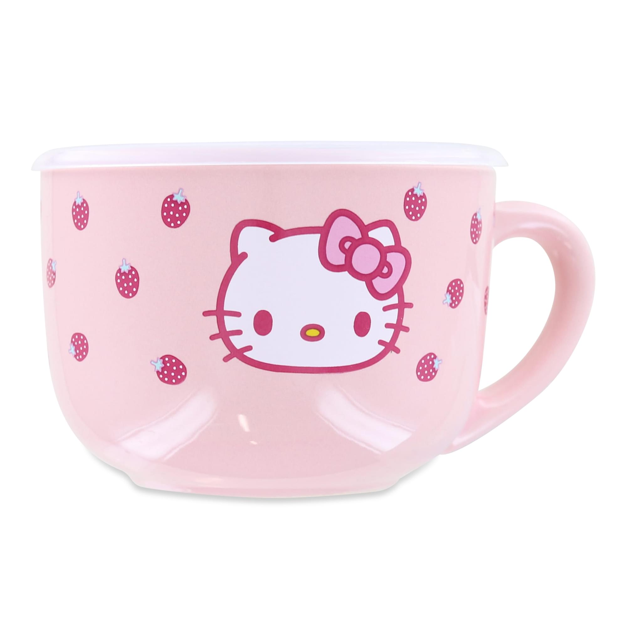 Adorable Hello Kitty 25oz Ceramic Soup Mug with Vented Lid