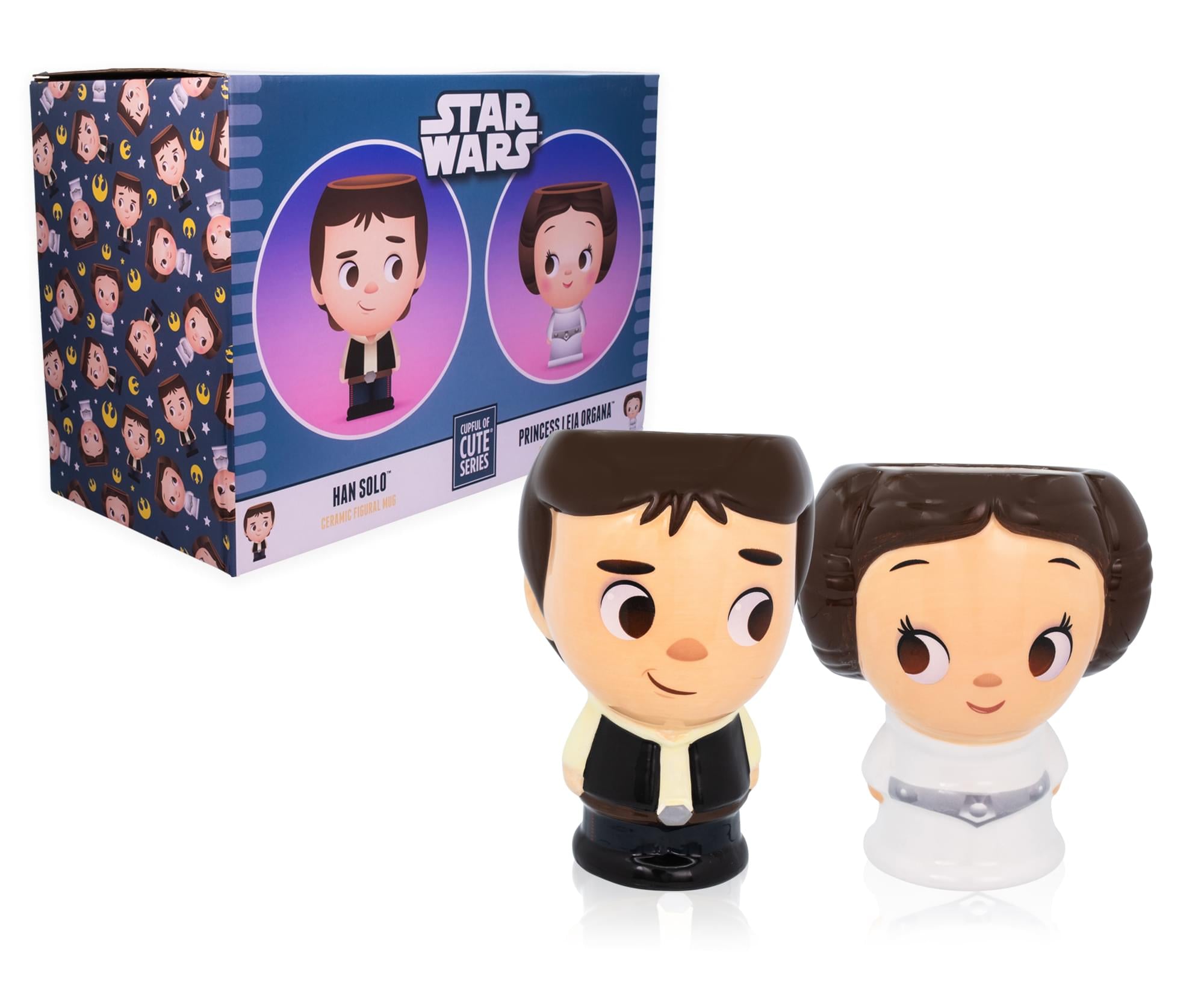 Adorable Star Wars Han and Leia 16-Ounce Ceramic Mug Set