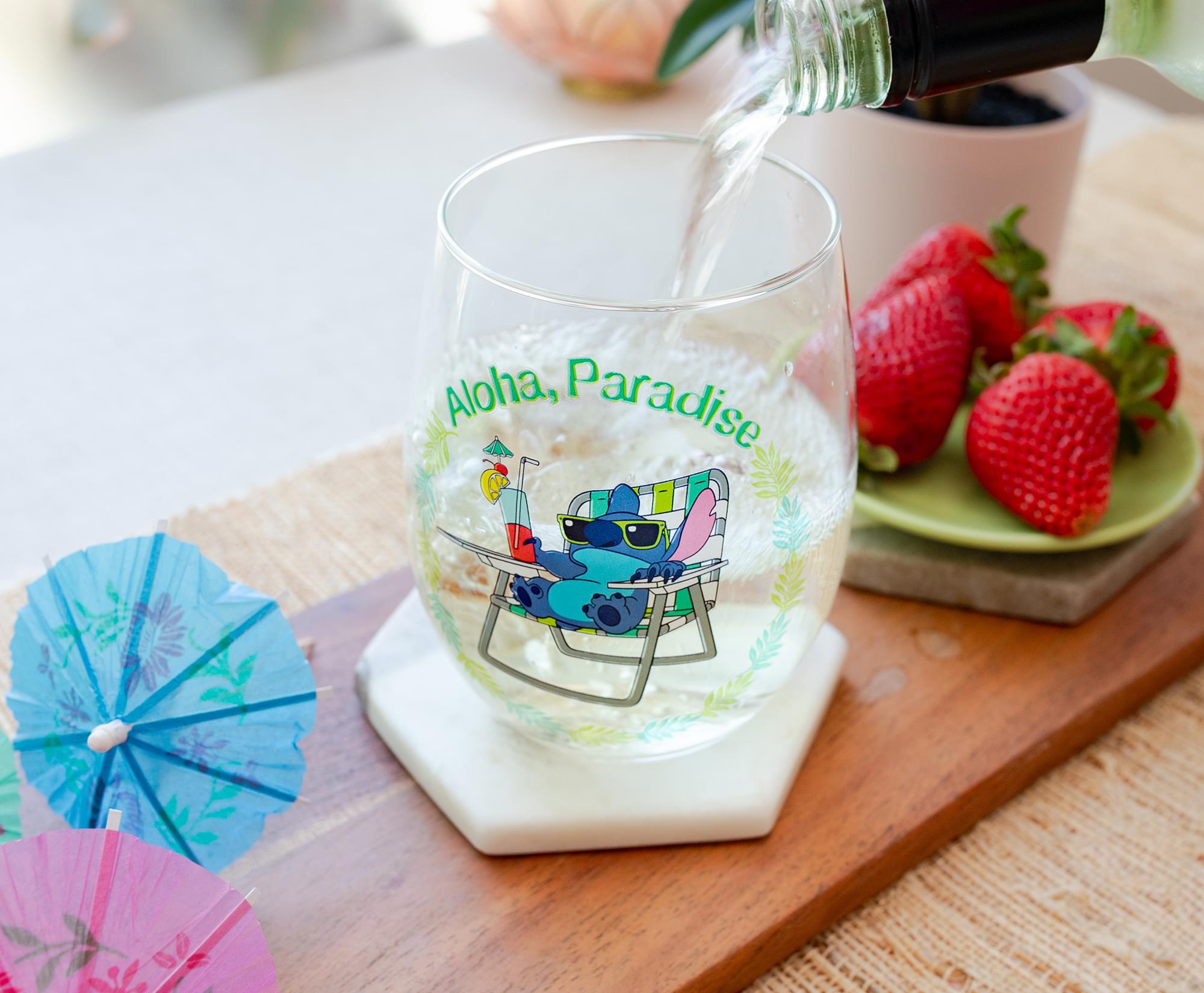 Disney Lilo & Stitch Paradise Stemless Wine Glass - 20 Ounce Delight