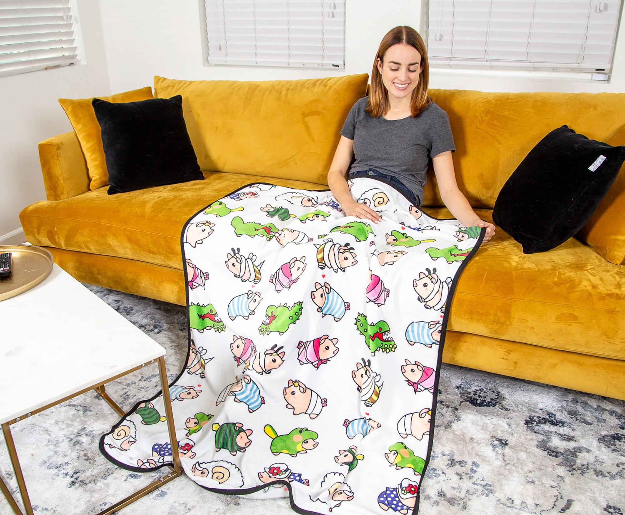 Unleash Coziness with Monster Hunter Poogie Fleece Throw Blanket