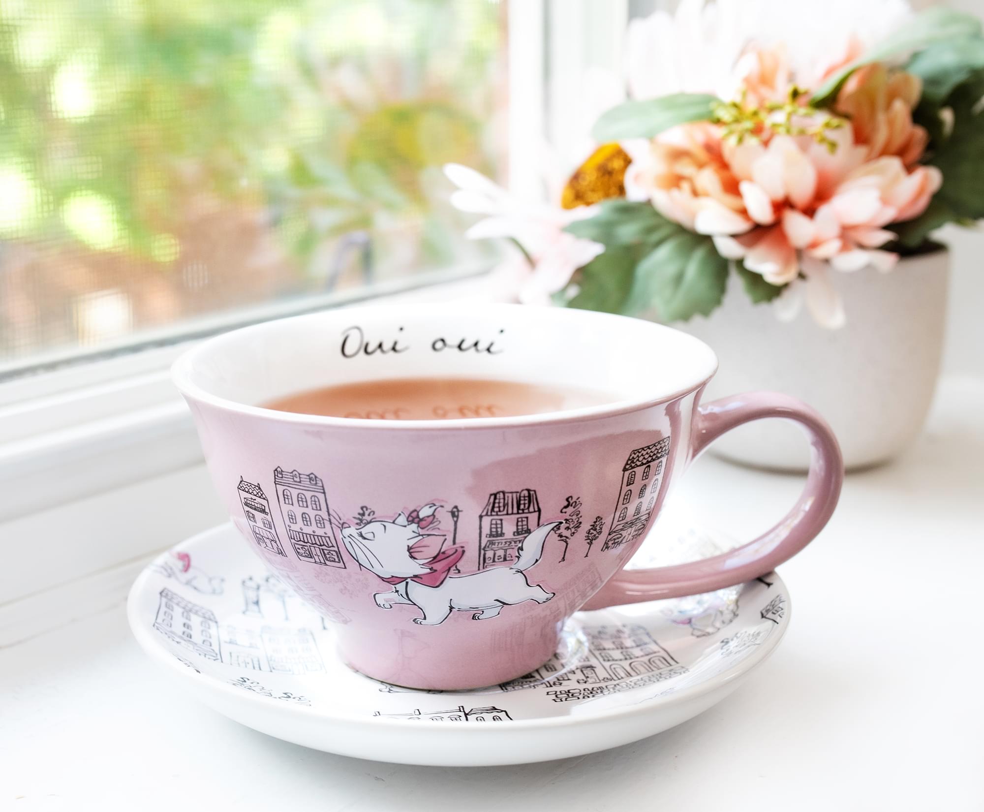 Enchanting Disney The Aristocats Marie Ceramic Teacup & Saucer Set