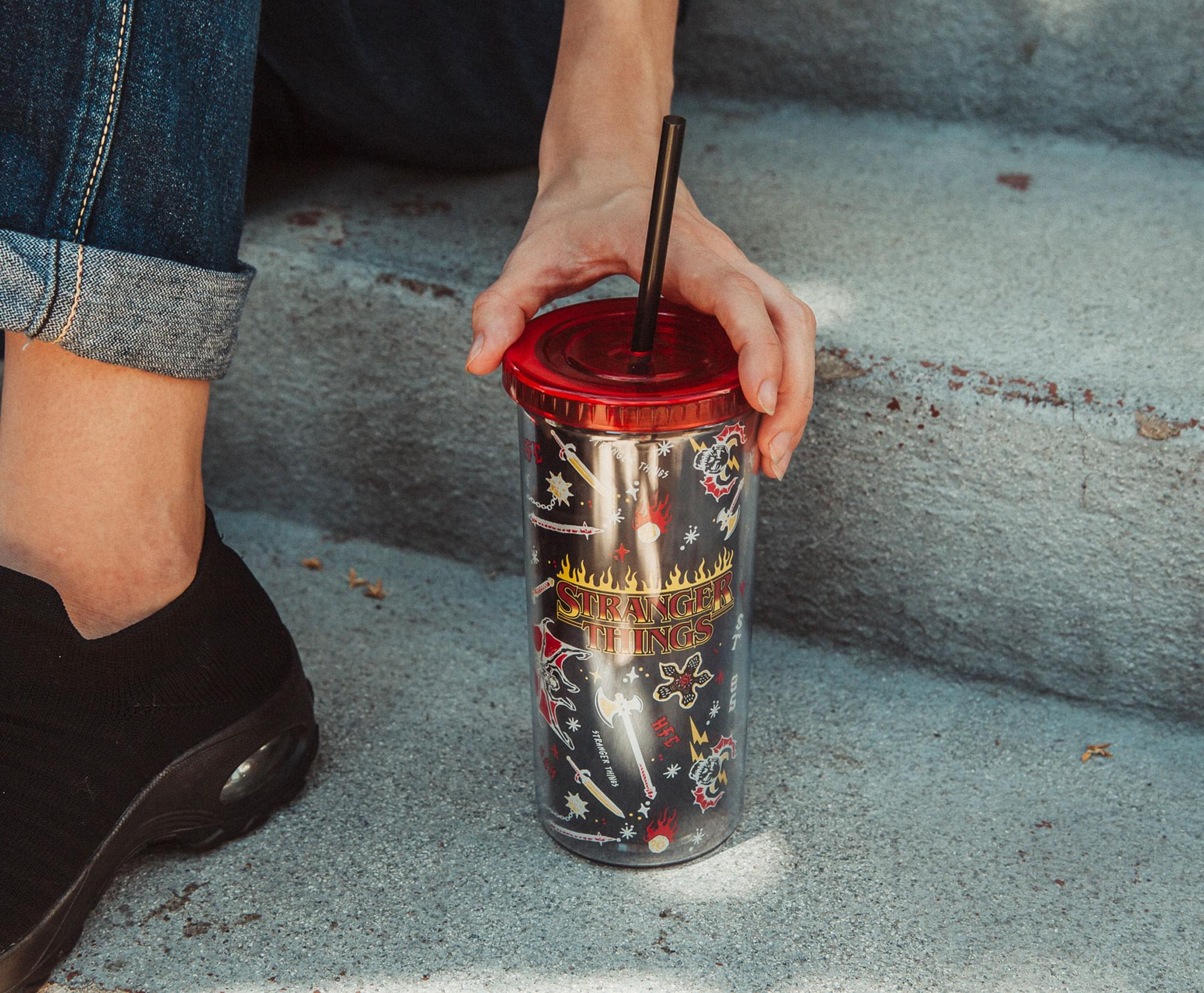 Stranger Things Hellfire Club 20-Ounce Carnival Cup with Lid and Straw - Your Ultimate Hawkins Adventure Companion