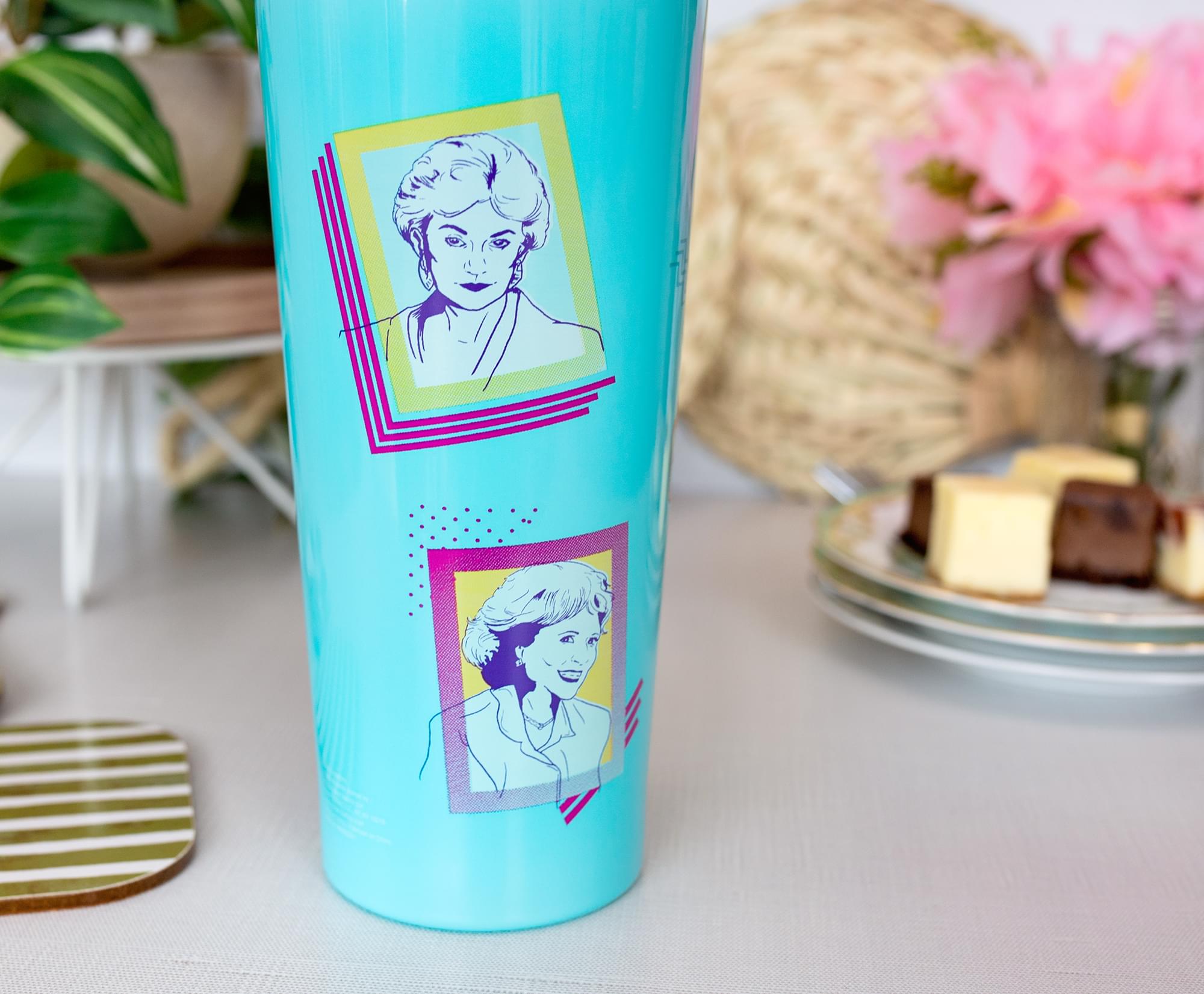 The Golden Girls 22-Ounce Double-Walled Stainless Steel Tumbler with Straw - Sip in Style with Your Favorite Gal Pals