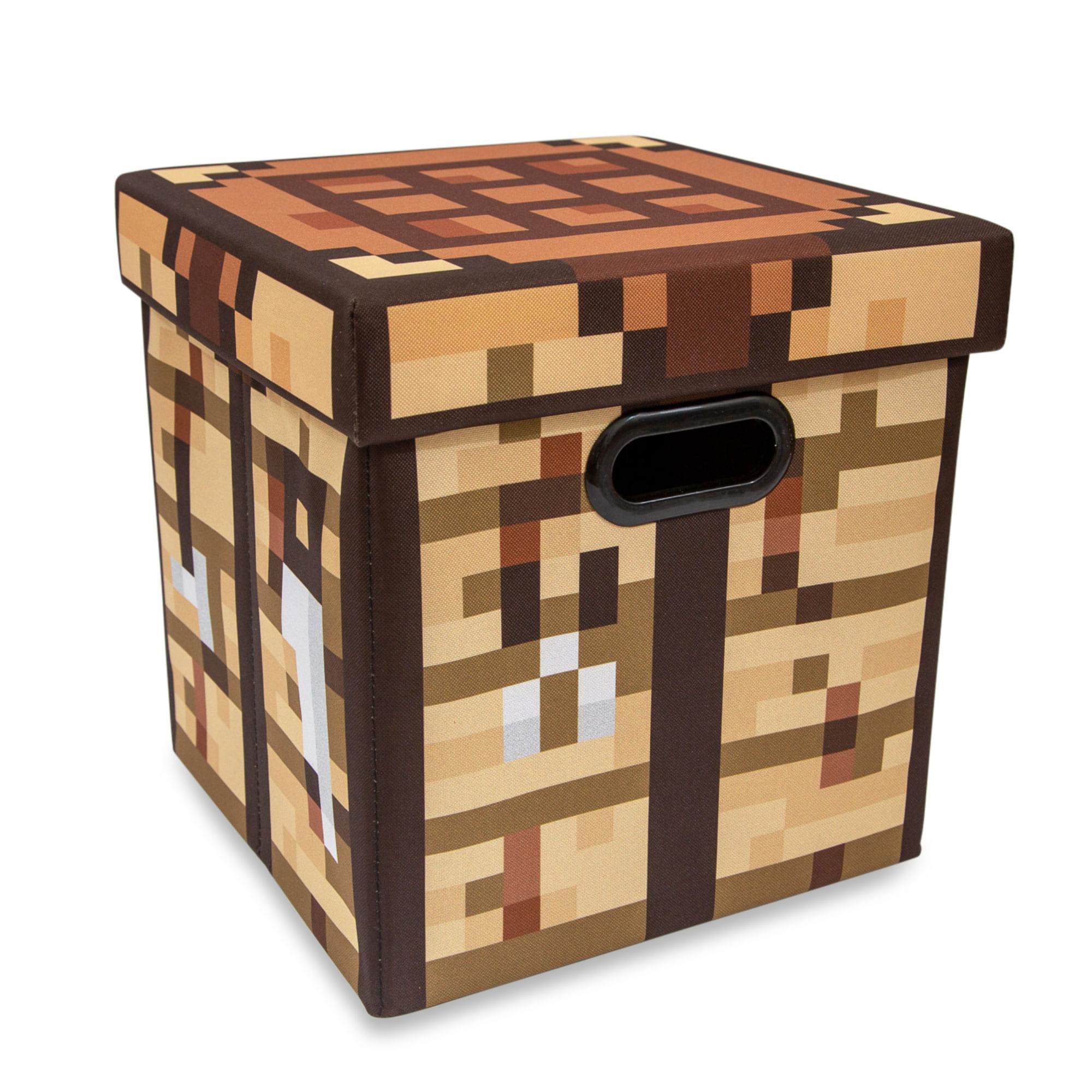 13-Inch Minecraft Crafting Table Fabric Storage Bin Cube with Lid - Organize Your World in Style