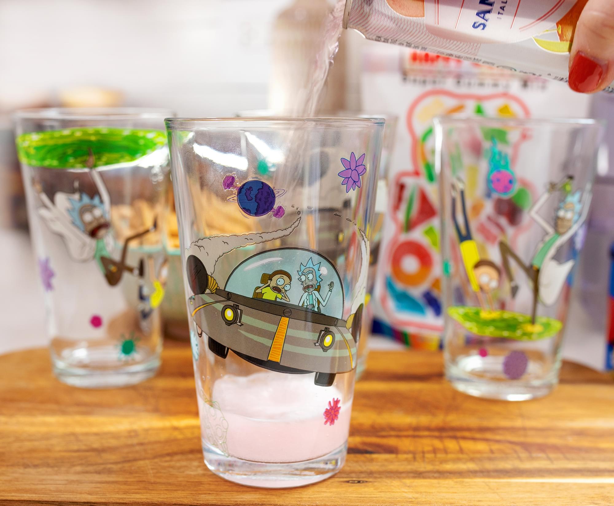 Rick and Morty 4-Piece 16-Ounce Pint Glass Set