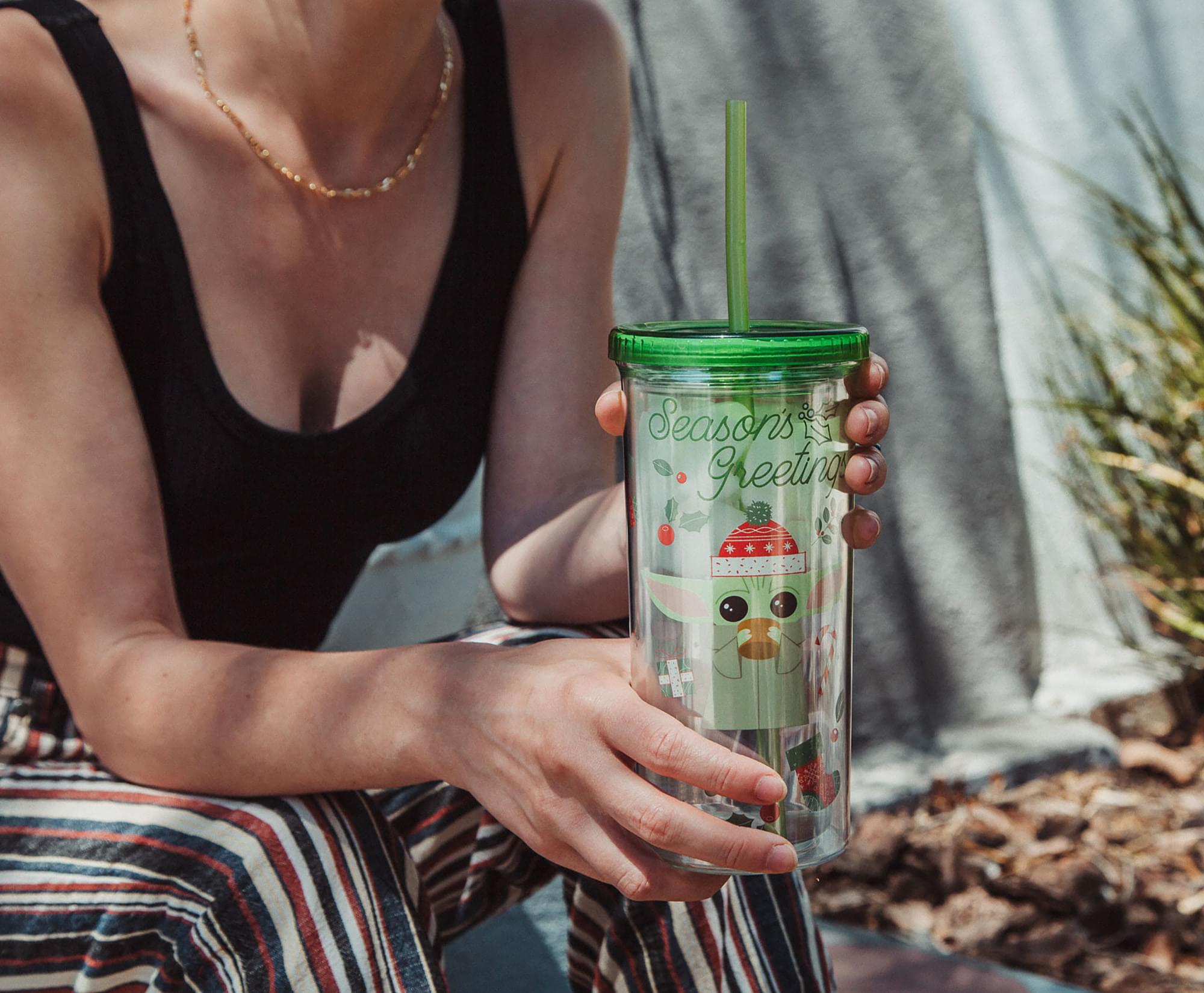 Star Wars: The Mandalorian Grogu Christmas Carnival Cup with Lid & Straw