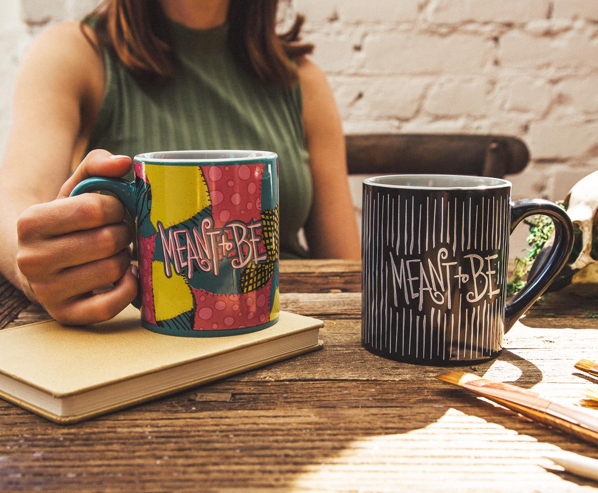 Disney Nightmare Before Christmas Jack & Sally Ceramic Mug Set - Meant To Be