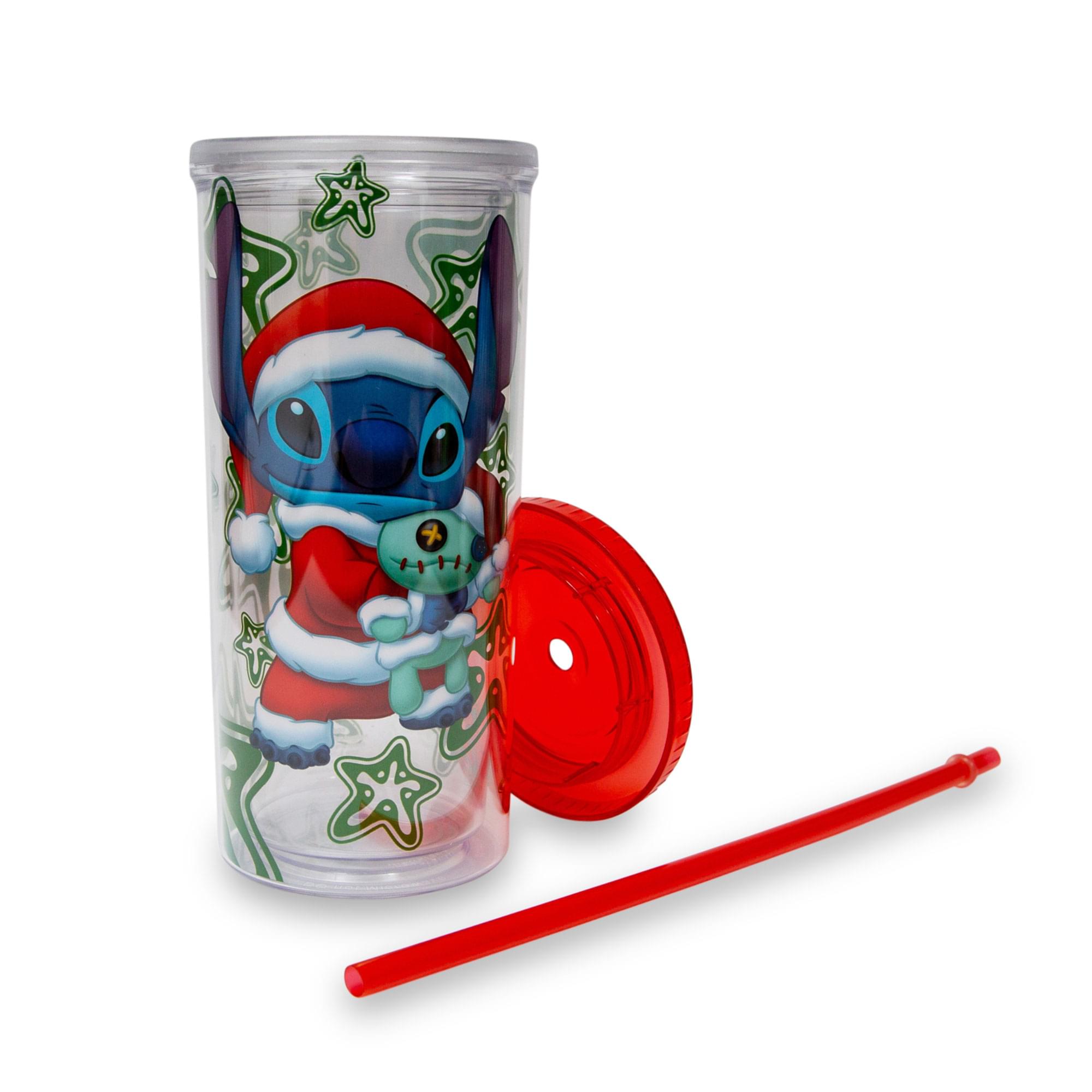 Disney Lilo & Stitch Santa Outfit Carnival Cup with Lid and Straw - 20 Ounce Festive Fun