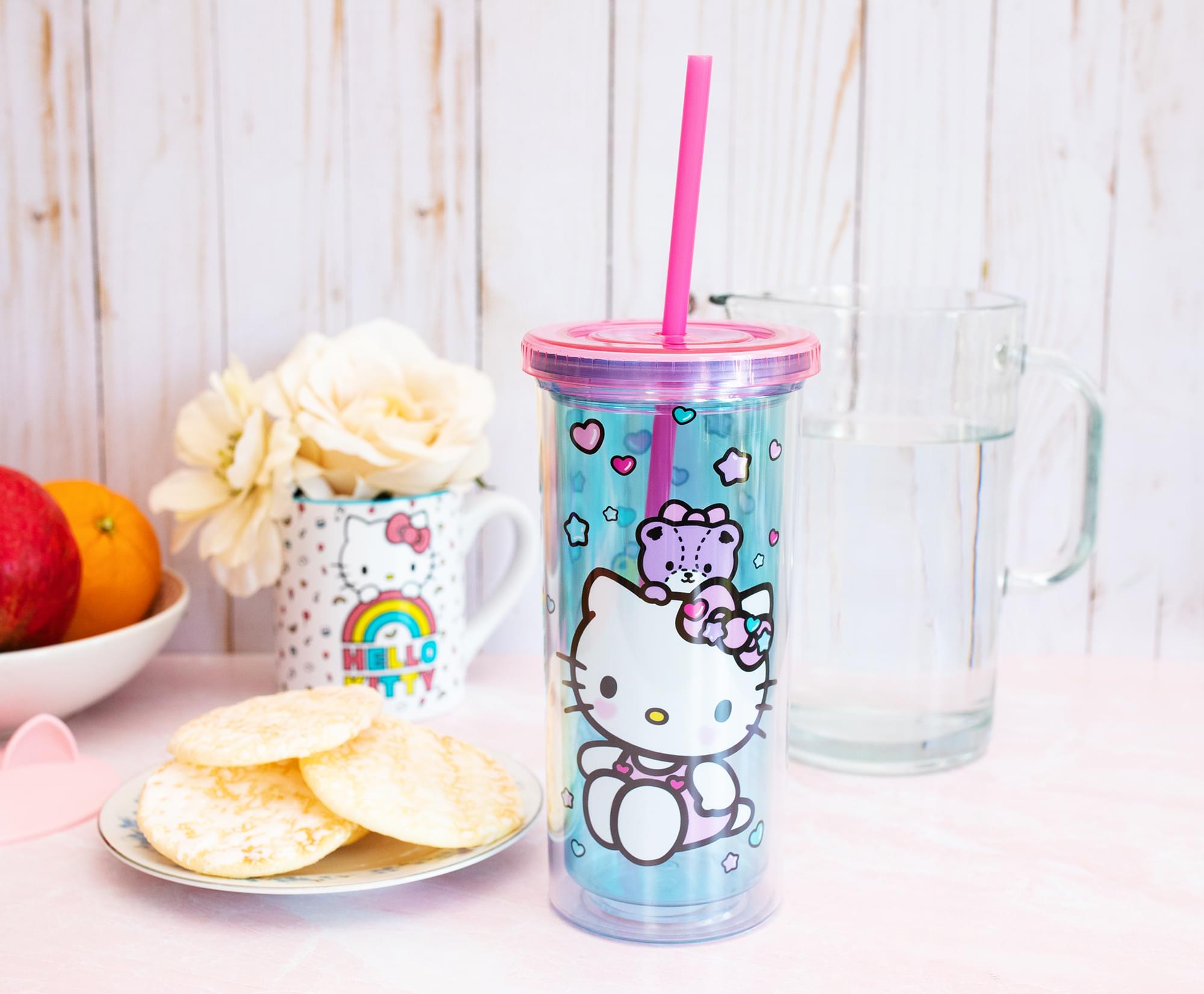 Adorable Hello Kitty Stacked Donuts Carnival Cup with Lid & Straw - 20 Oz