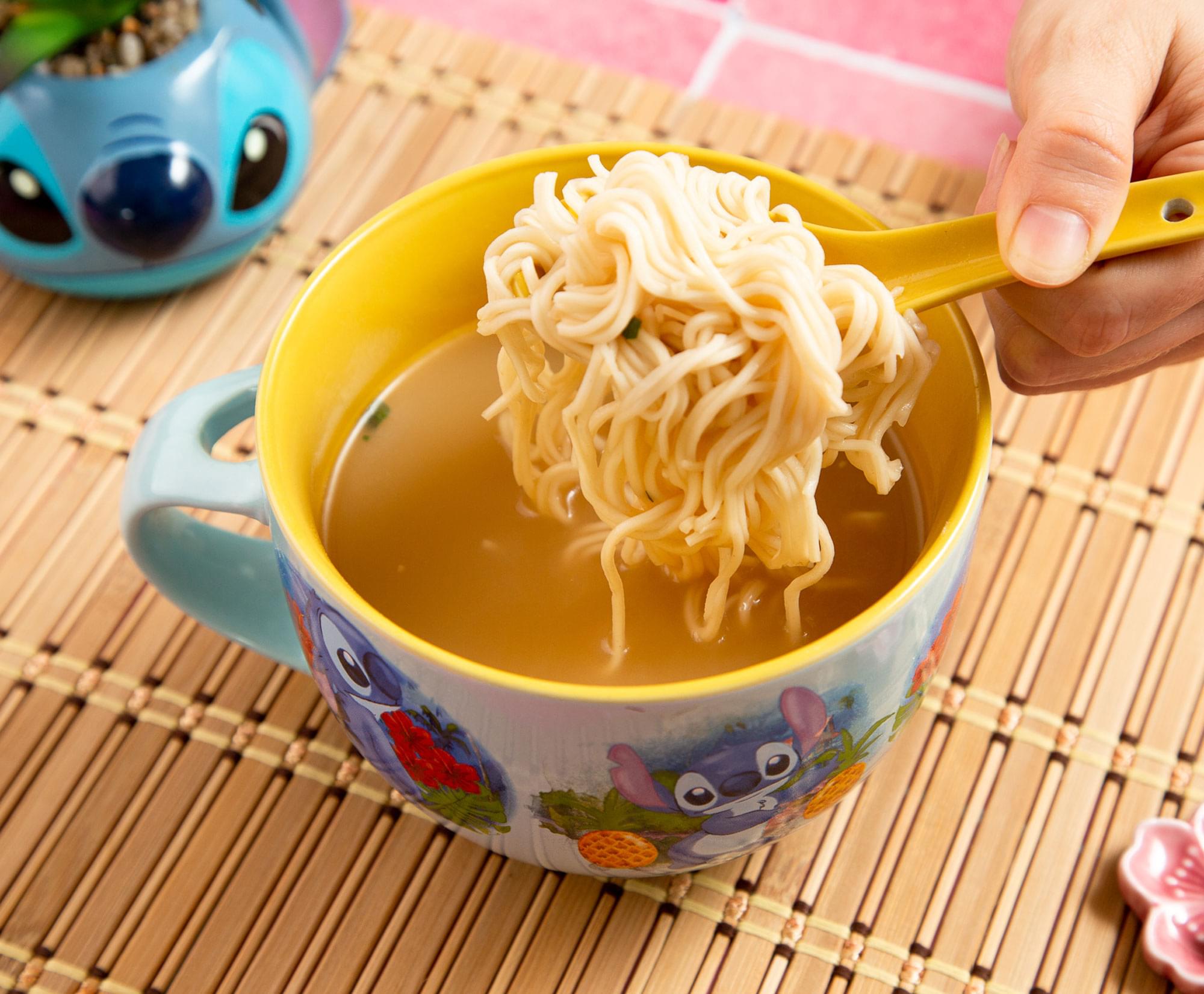 Disney Lilo & Stitch Ceramic Soup Mug with Spoon - 24 Ounce Paradise Delight