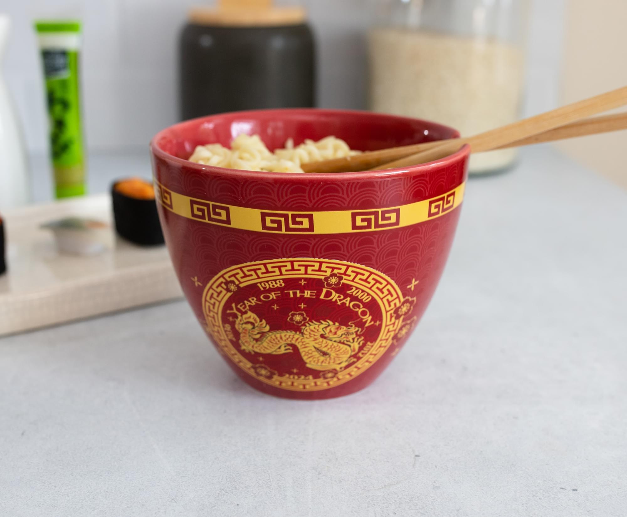 Dragon Year Chinese Zodiac 16-Ounce Ramen Bowl & Chopstick Set