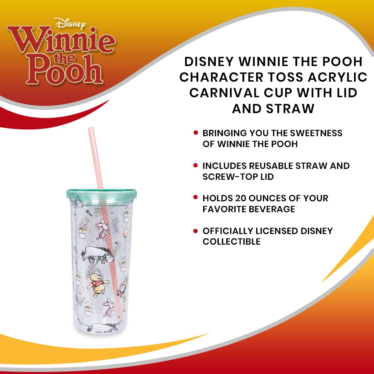 Disney Winnie the Pooh Carnival Cup - Sip in Style with Your Favorite Characters!