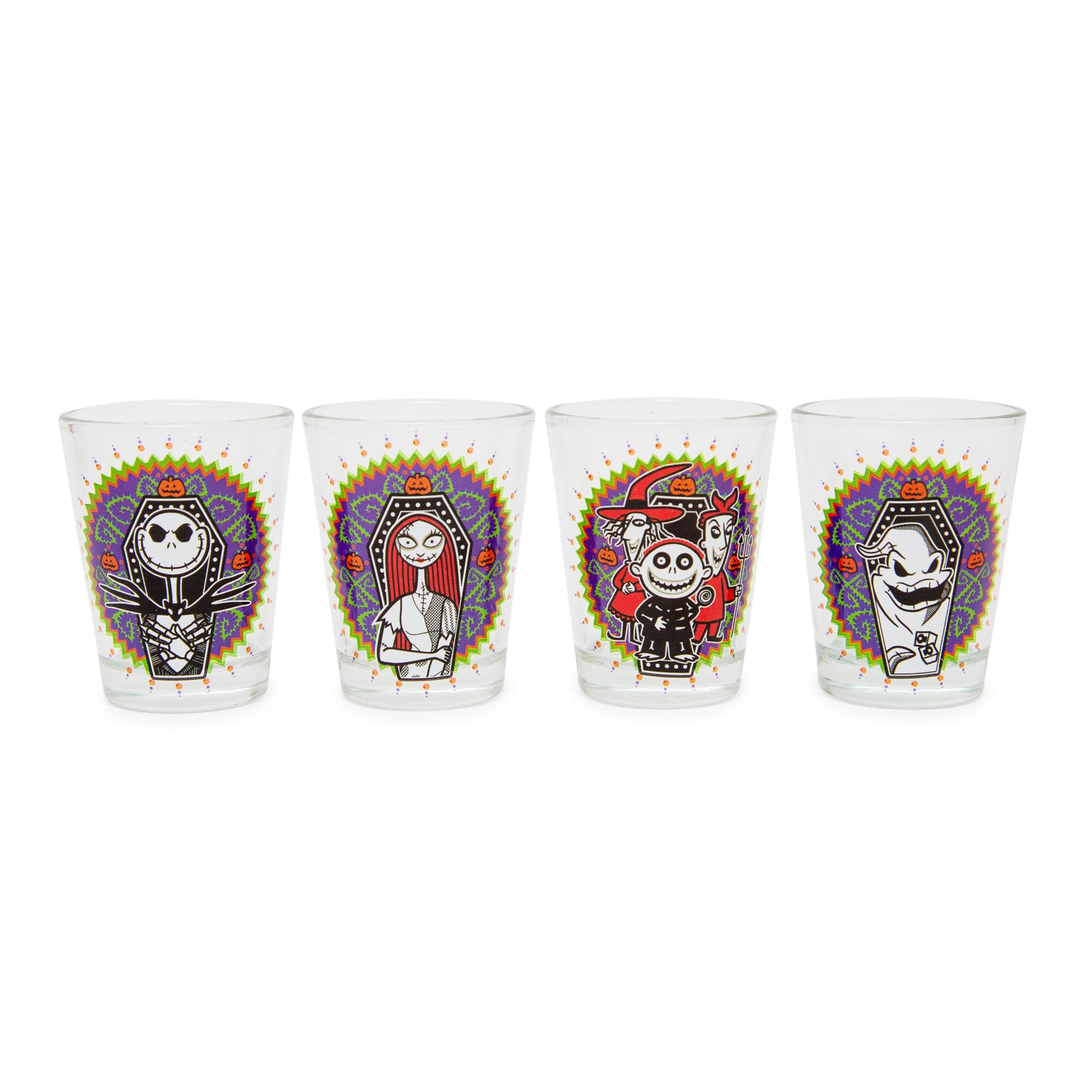 Disney's Nightmare Before Christmas Day of the Dead Mini Shot Glasses - Set of 4: Sip in Style and Celebrate!