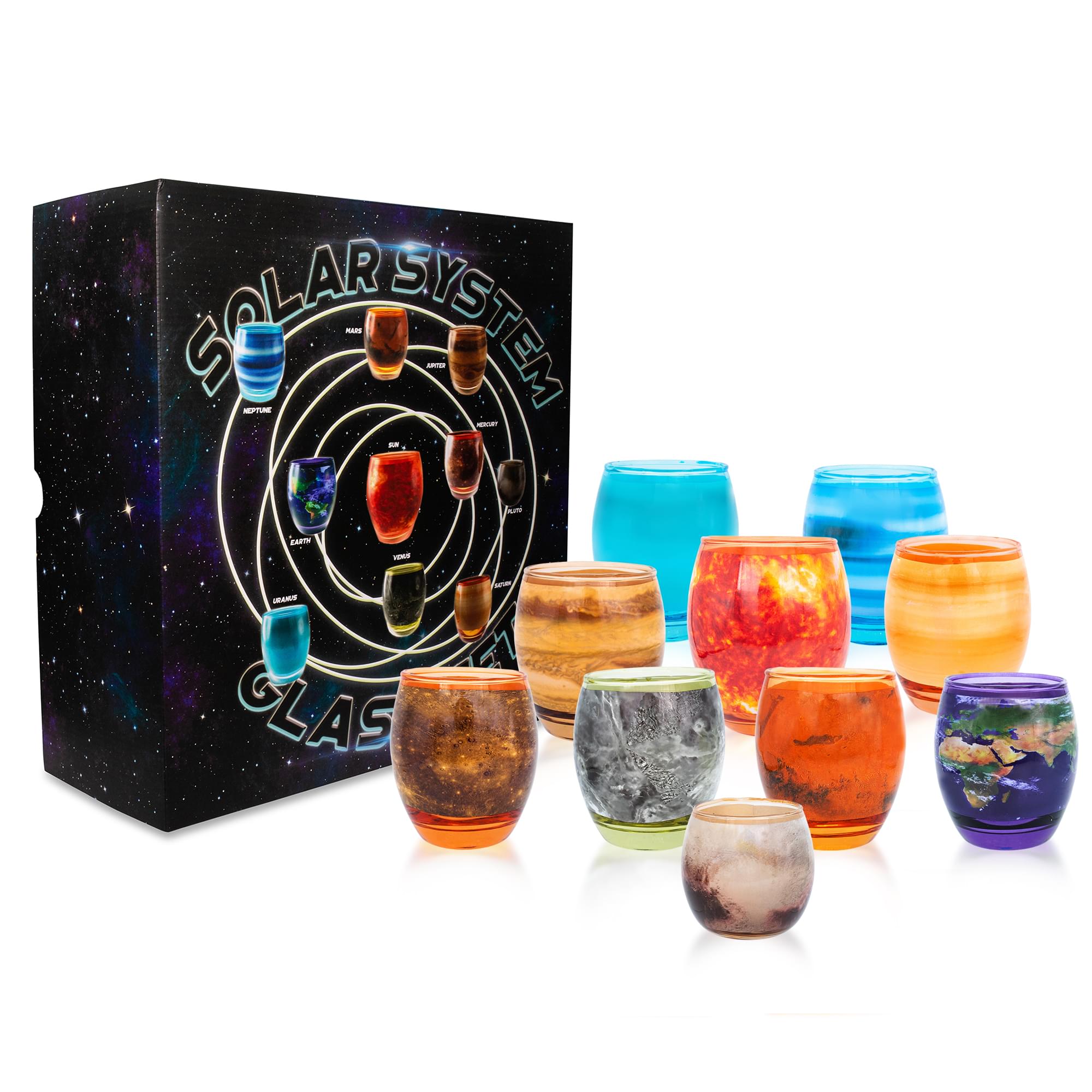 Cosmic Planetary Glasses Set - 10 Piece | 4 - 10 Ounce Capacity
